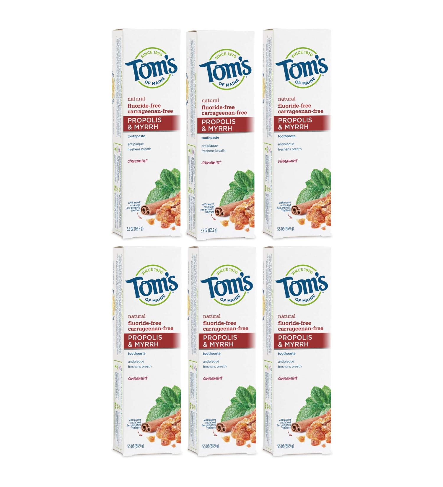 Tom's of Maine Natural Antiplaque Toothpaste - Fluoride-Free Cinnamint 5.5 oz - Buy Online on GoSupps.com
