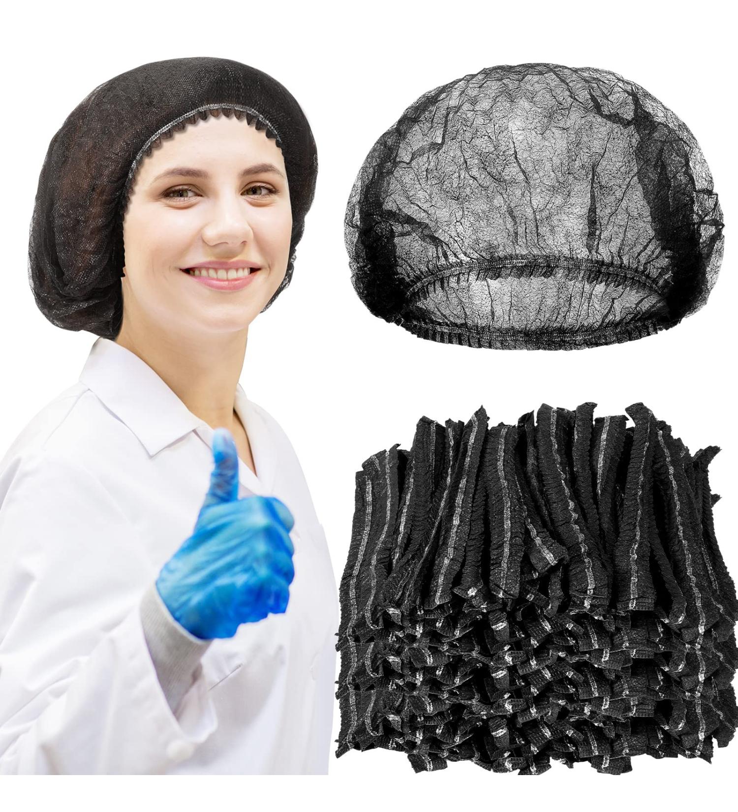 Yahenda 500 Pcs Disposable Bouffant Caps Bulk - 21 Inches, Black - Ideal for Food Service, Nurses, Labs - Elastic Dust Cap Hairnets - Buy Online on GoSupps.com