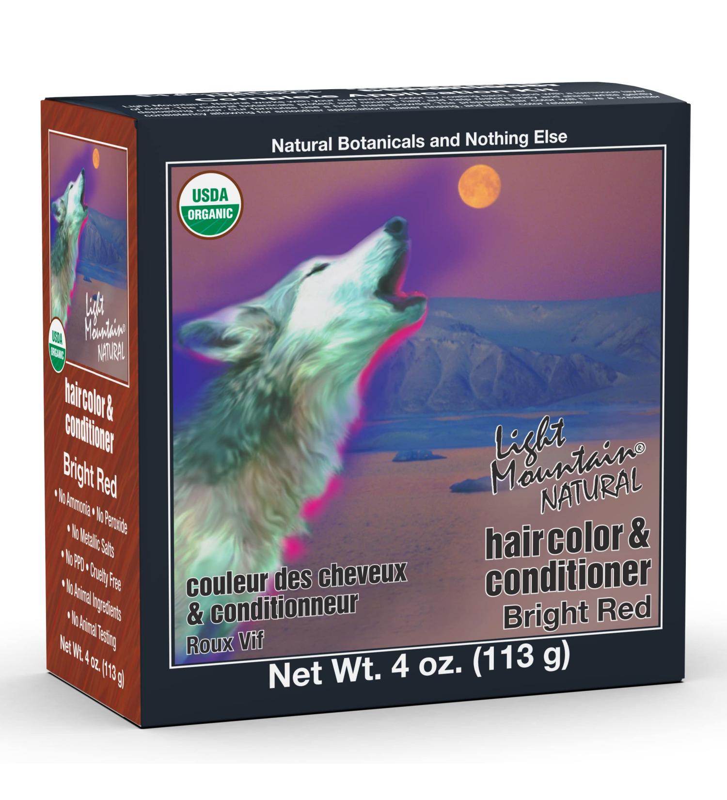 Light Mountain Henna Hair Color - Bright Red Organic Dye for Men & Women Chemical-Free Semi-Permanent 4 Oz - Buy Online on GoSupps.com