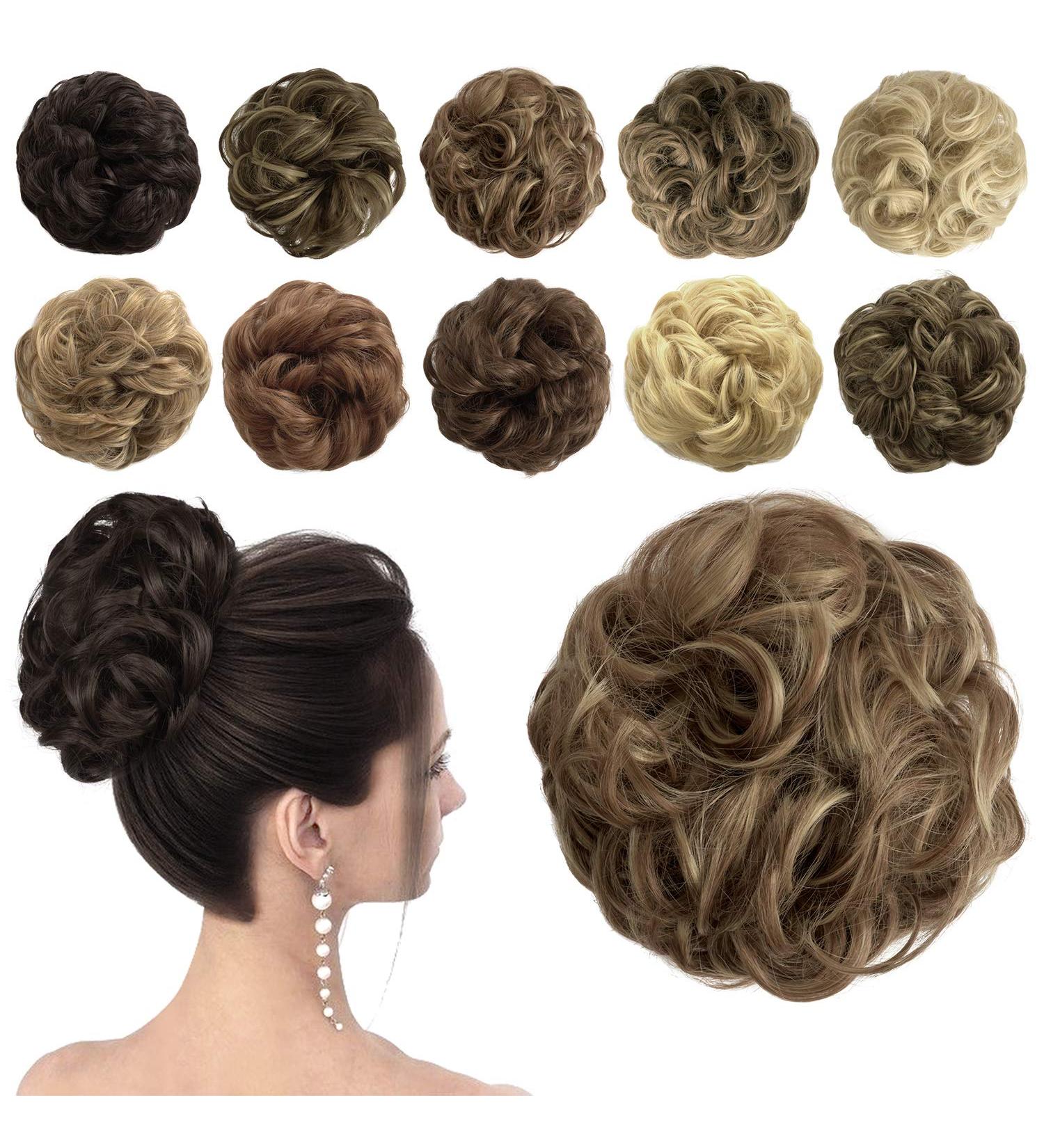 Sofeiyan Hair Part Ties | Wavy Big Chignon Updos for Women | 60g Brown & Blond - Shop Internationally - Buy Online on GoSupps.com