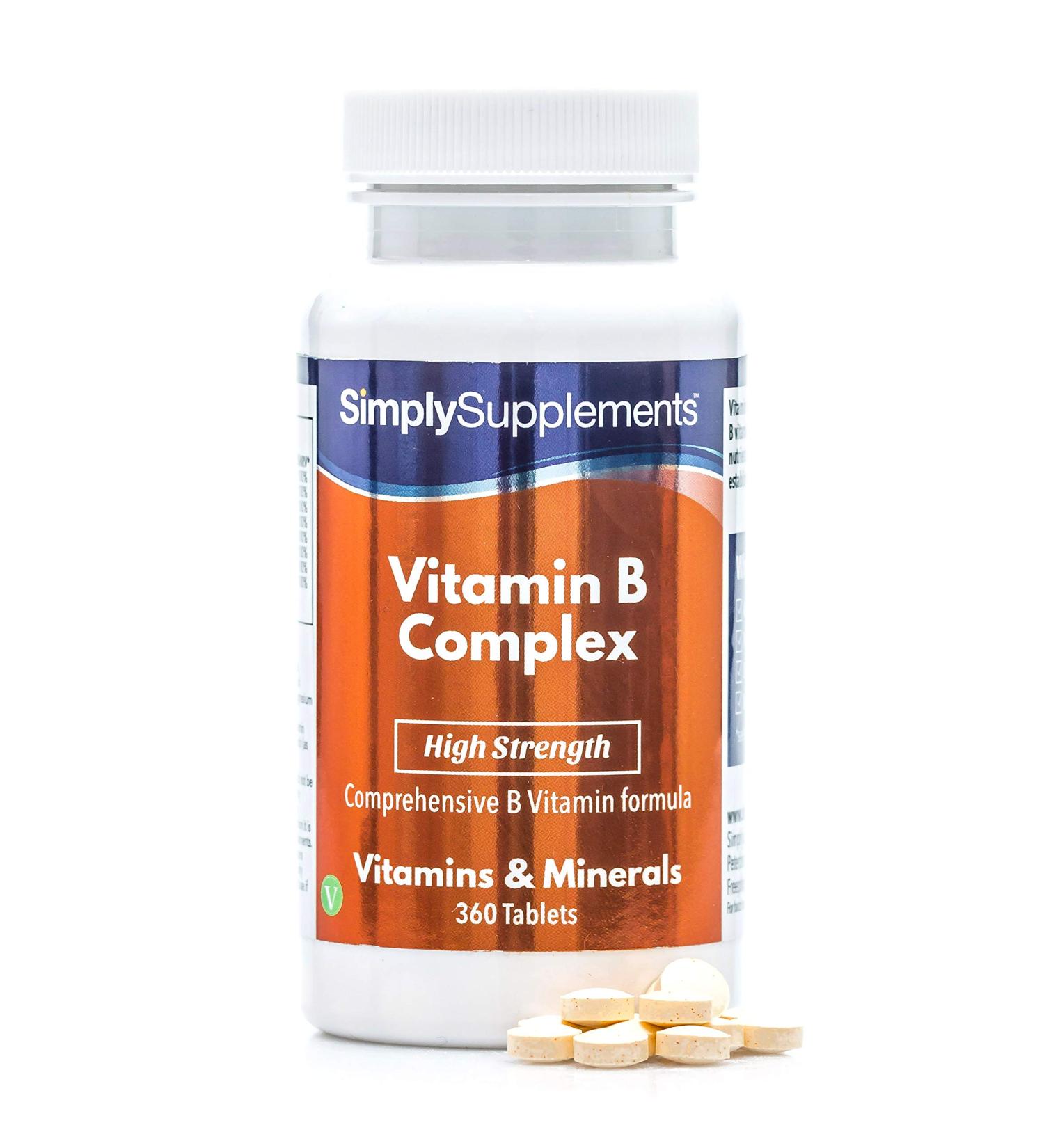 High Strength Vegan Vitamin B Complex Tablets | 360 Tablets | Supports Brain Function & Energy | All 8 B Vitamins with Biotin & Folic Acid | Made in UK - Buy Online on GoSupps.com