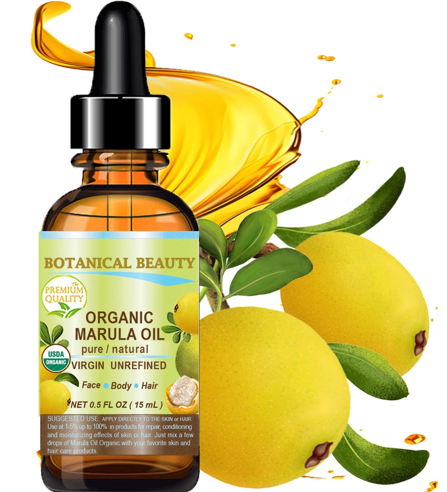 Botanical Beauty Organic MARULA OIL WILD GROWTH 100% Pure Natural Virgin Unrefined Cold-Pressed Moisturizer for FACE DRY SKIN BODY DAMAGED HAIR NAILS Anti-Aging (0.5 Fl Oz) 0.5 Fl Oz (Pack of 1) - Buy Online on GoSupps.com
