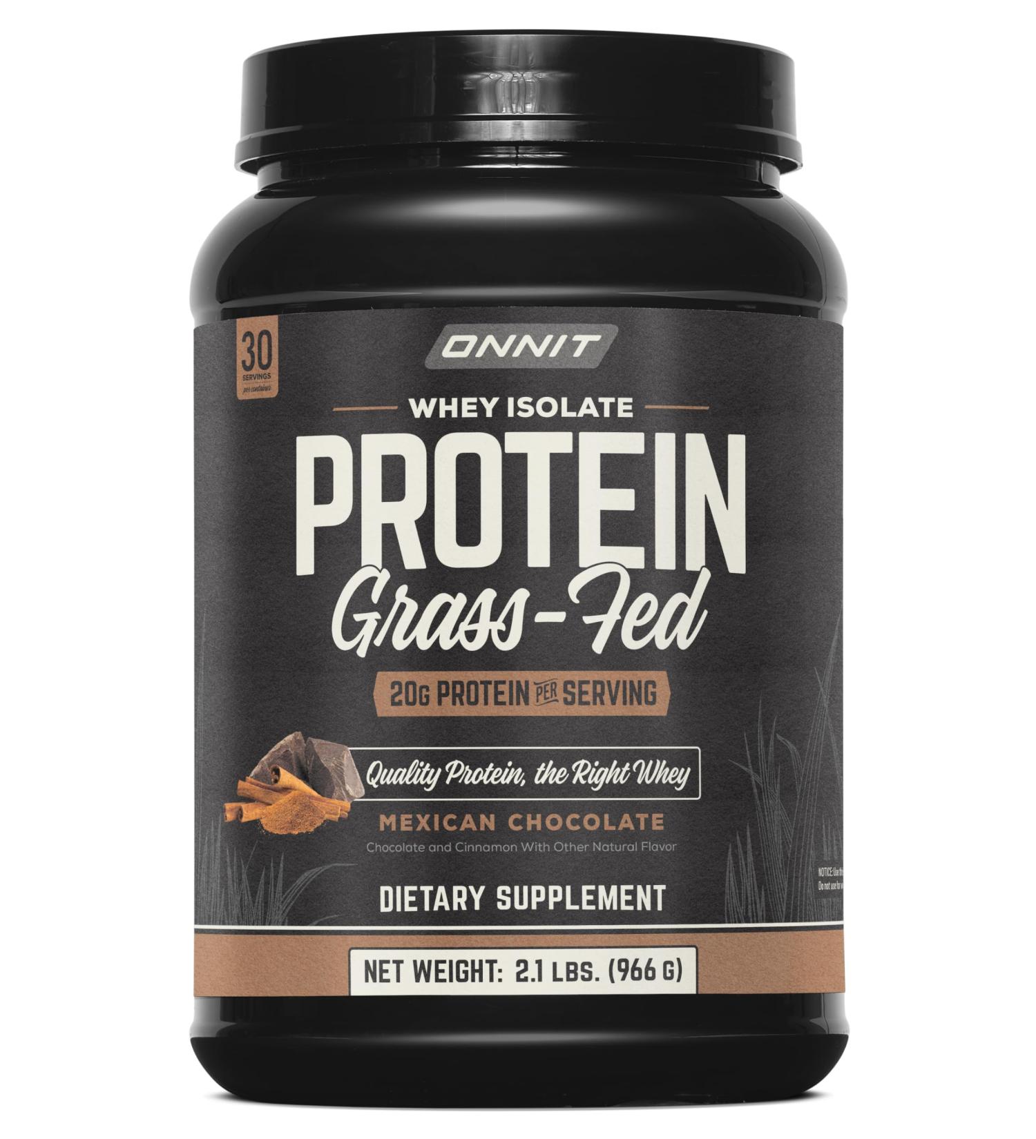 ONNIT Grass Fed Whey Isolate Protein Powder Protein Powder Dietary Supplement to Support Muscle Gain and Workout Recovery 30 Servings per Tub 30.7 oz (Chocolate) - Buy Online on GoSupps.com