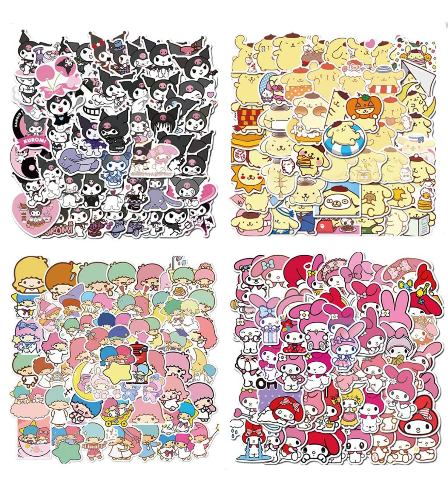 Kawaii Kuromi Melody Vinyl Waterproof Sticker 200 PCS - Water Bottle, Skateboard, Scrapbook, Guitar - Adult & Kids Sticker Set - Buy Online on GoSupps.com