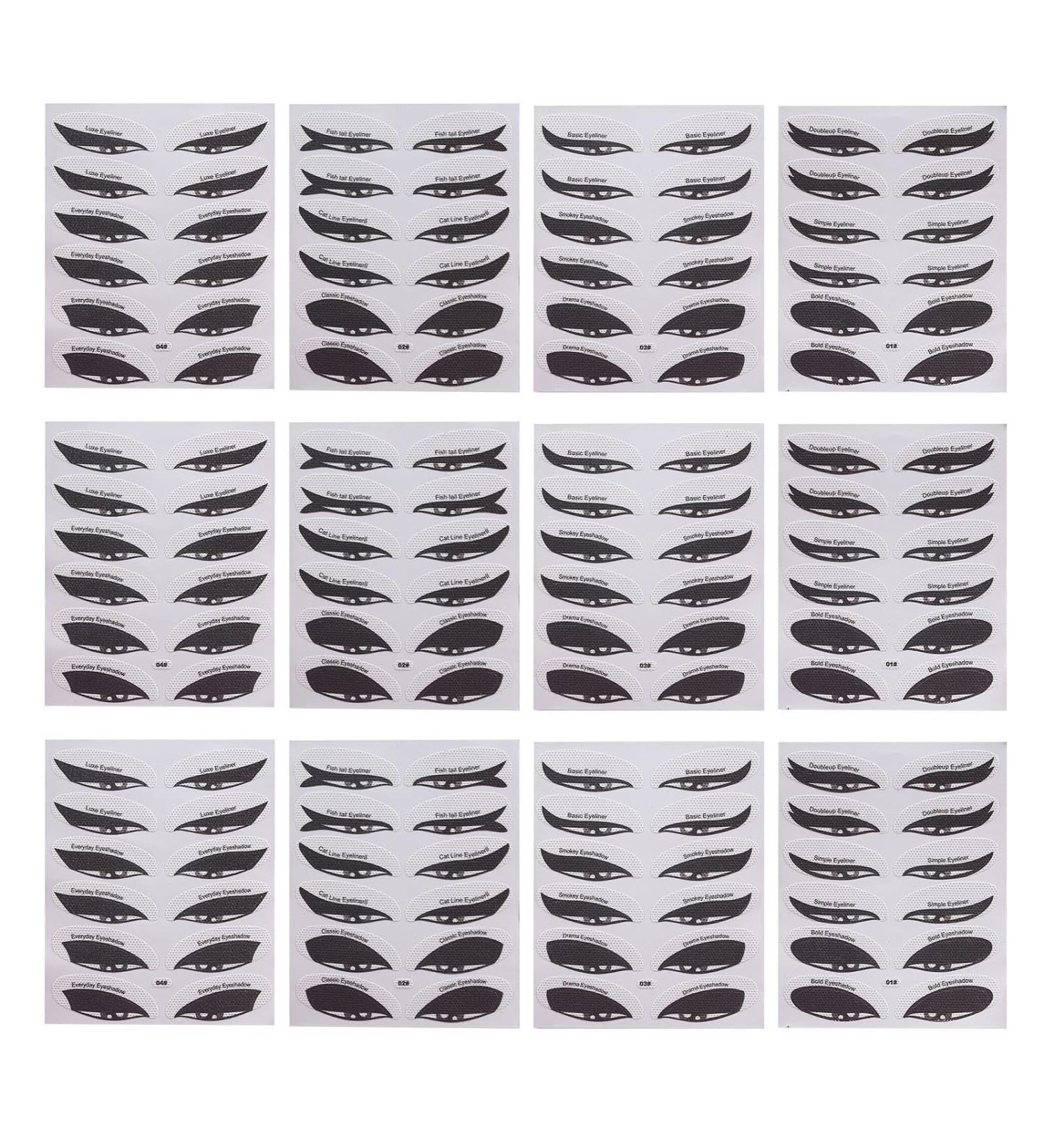 Eyeliner Stencil - Eye Makeup Applicator Stickers | Eyeliner Tool Eyeliner Stickers Eyeshadow Guide Tool Paper Eyeliner Stencils Stickers for Eyes 12pcs - Buy Online on GoSupps.com