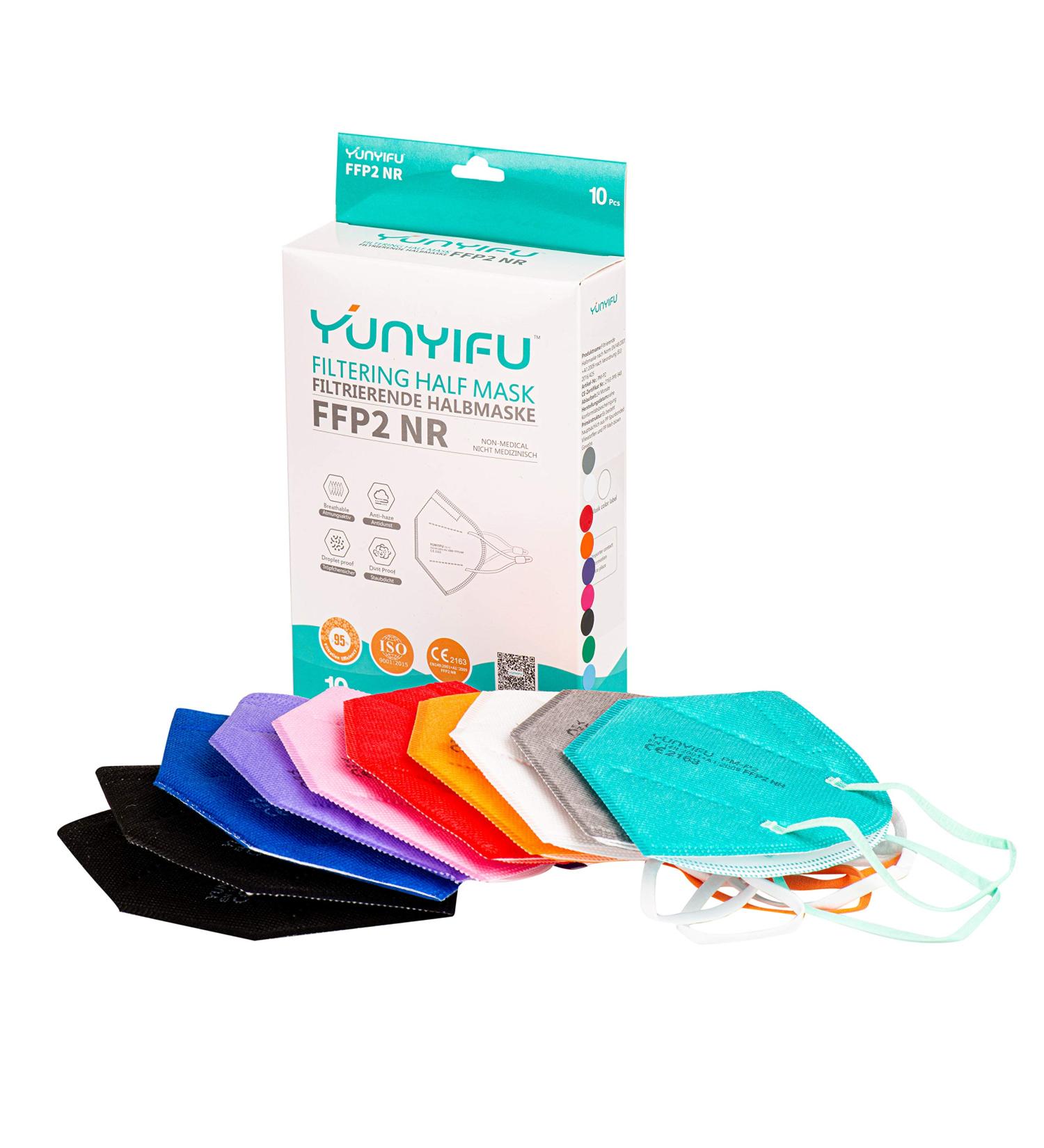 Promedicalcare FFP2 Colored Masks - 100 Pack Mixed Colors | Safe Mouth Protection | International Shipping - Buy Online on GoSupps.com