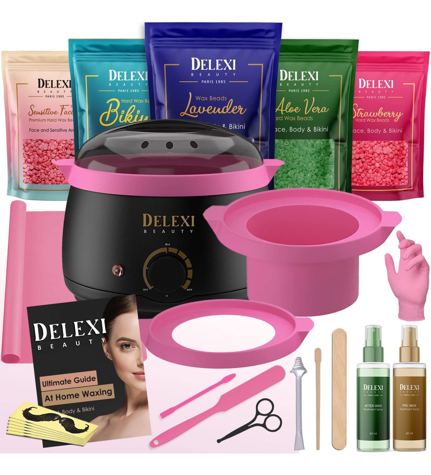 Waxing Kit with Wax Warmer and Beads for Hair Removal - Ideal for Eyebrow, Facial, Body & Bikini Waxing - Includes Wax Pots - Perfect Christmas Gift - Buy Online on GoSupps.com