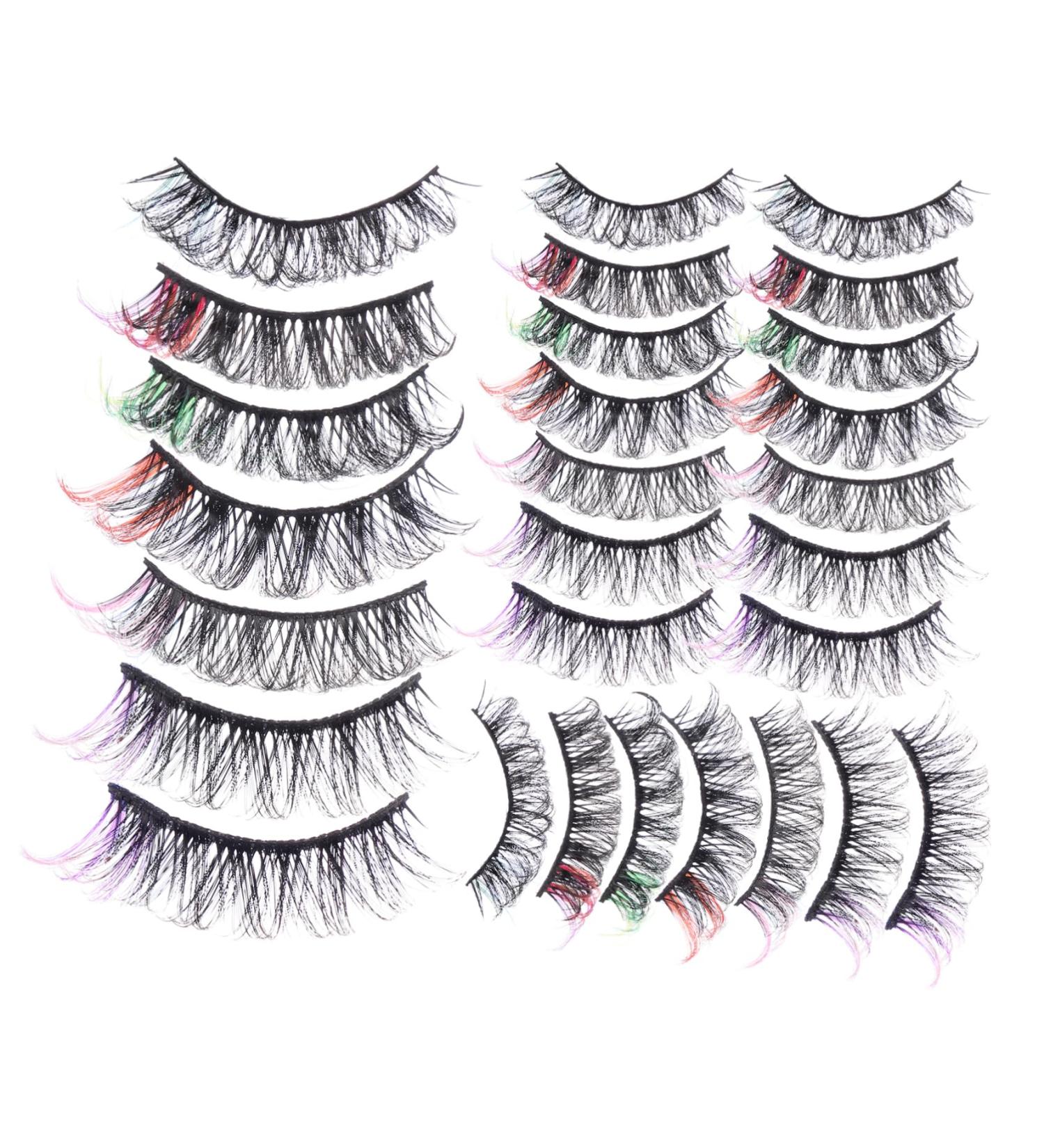 minkissy 14 Pairs Fake Eyelashes False Lashes Fake Lashes False Eyelashes Lash Clusters Lashes with Color Colored Lashes Color Lashes Fluffy Eyelashes Cosplay Extend Imitation - Buy Online on GoSupps.com