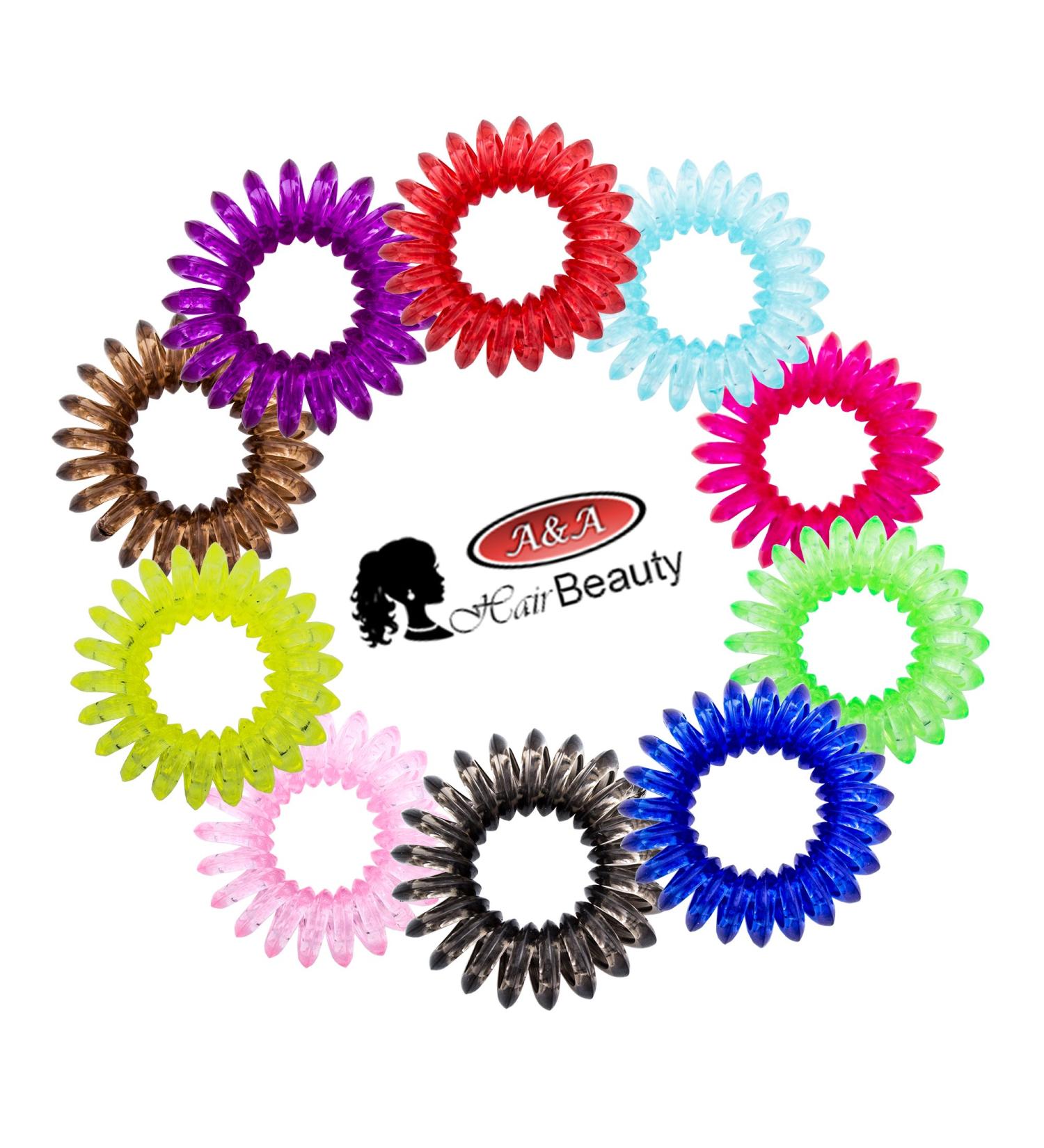 A&A Hair Beauty Hair Accessories Hair Tie Children's Hair Tie Rubber Telephone Cable Black 10 Pieces Reconstructable Alarabobble (Colorful)