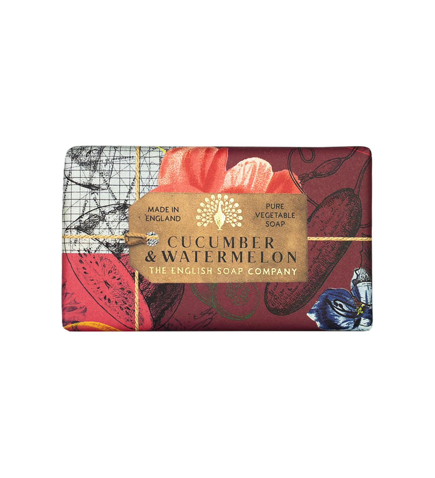 The English Soap Company Cucumber & Watermelon Anniversary Collection Wrapped Soap Bar 190g - Buy Online on GoSupps.com