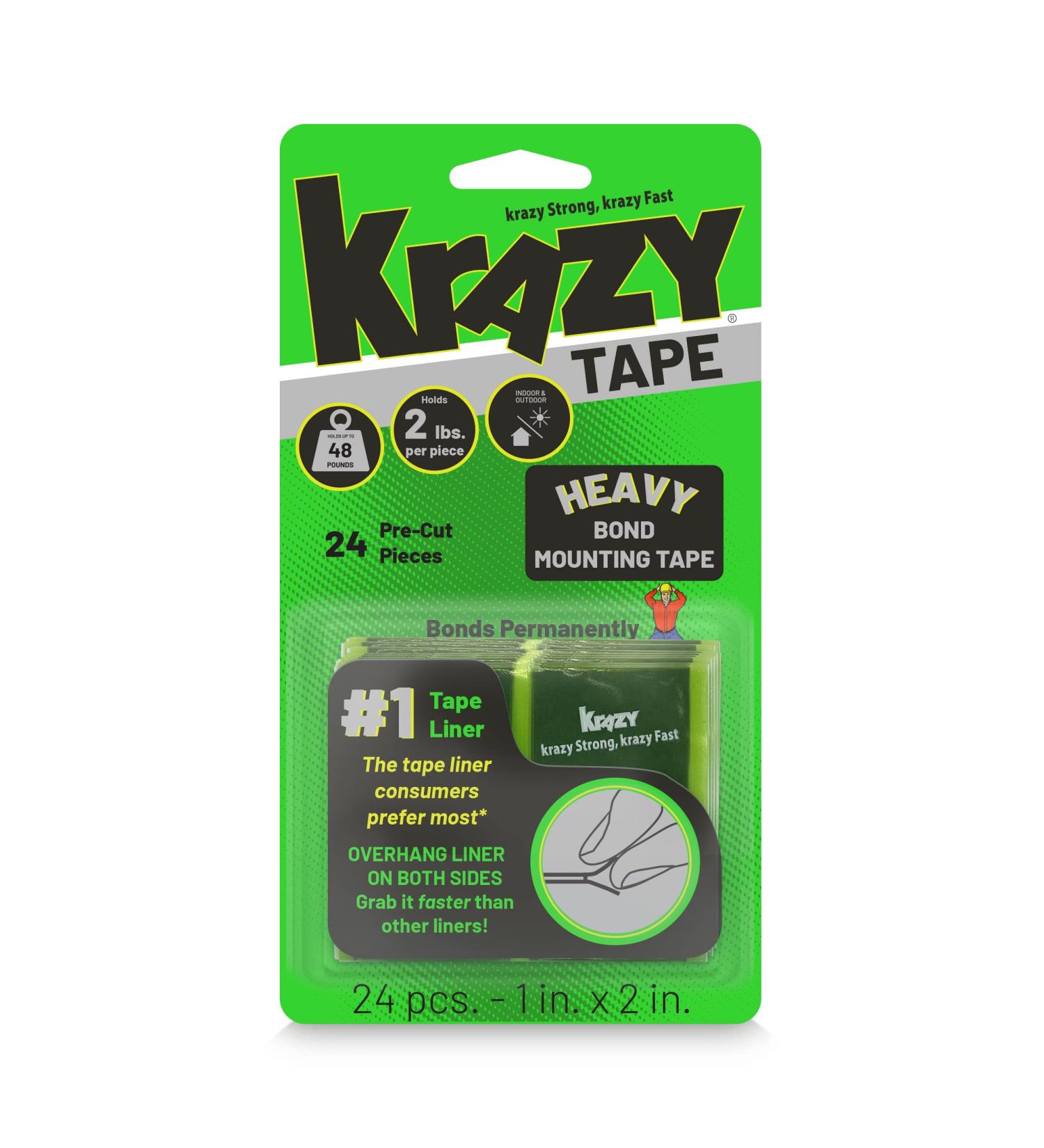 Krazy Tape Heavy Duty Double Sided Mounting Tape 1x2 Grey Adhesive Strips (Pack of 24) - Strong Bond, 24 Count - Buy Online on GoSupps.com