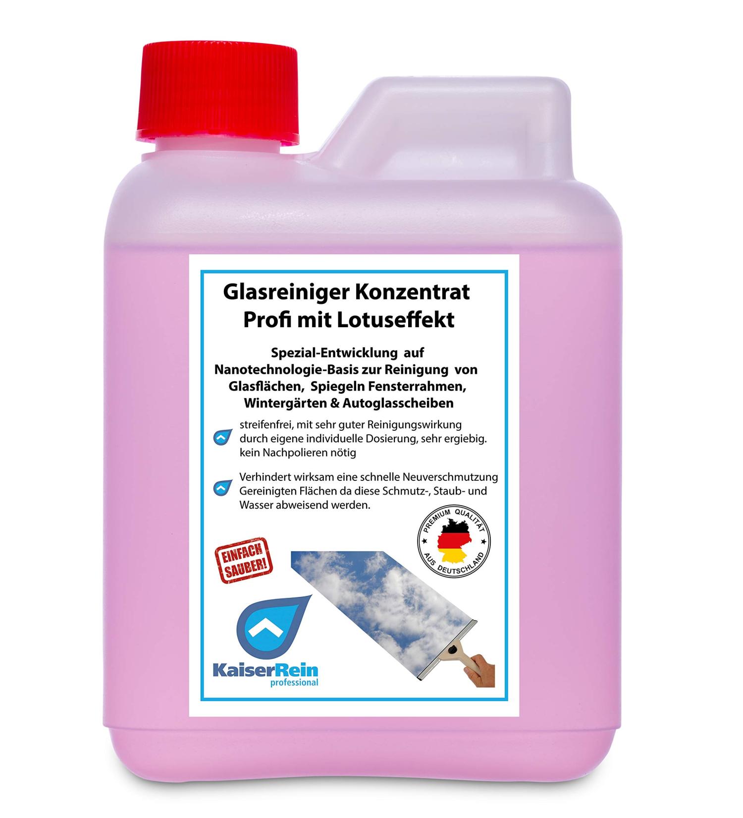 Kaiserein Professional Glass Cleaner & Window Cleaner Concentrate 500ml - Lotus Effect for Smooth & Glass Surfaces - Buy Online on GoSupps.com