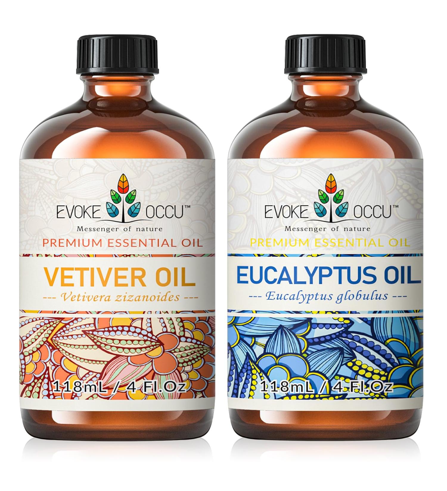 EVOKE OCCU Vetiver Essential Oil and Eucalyptus Essential Oil - 4 Fl Oz - Buy Online on GoSupps.com