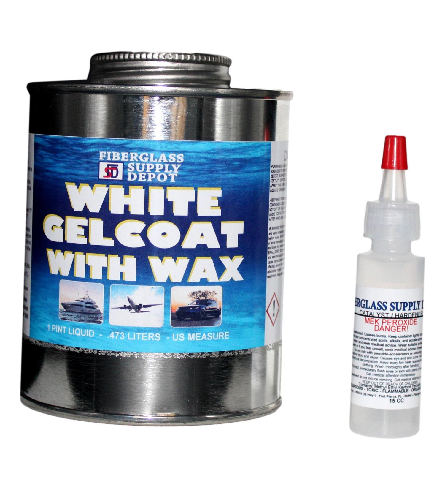 White Gelcoat with Wax - Pint with 15cc Hardener (MEKP)