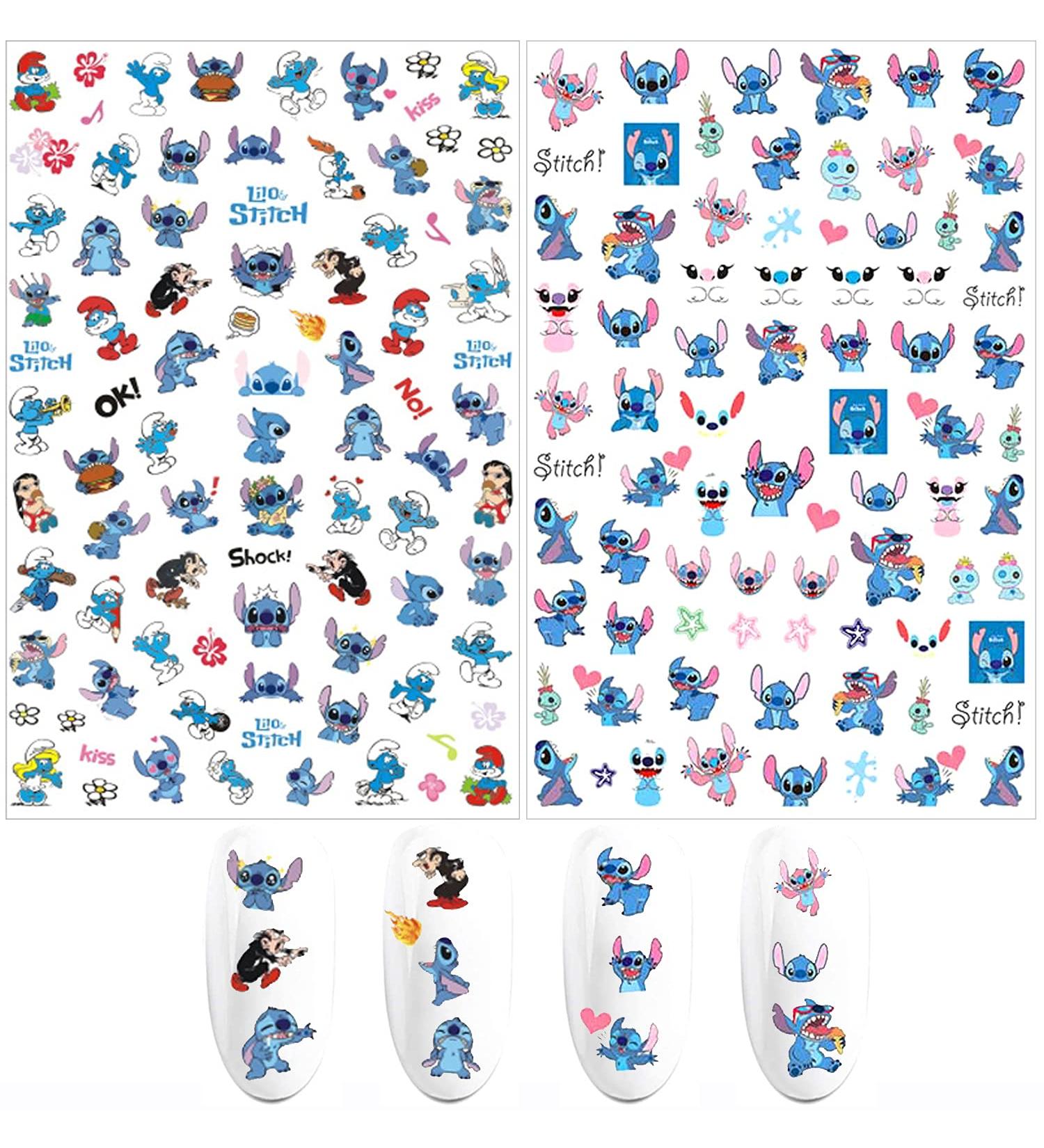 Cute Cartoon 3D Nail Stickers - Self-Adhesive Decals for Women, Kids, and Girls | Kawaii Nail Art Supplies for Manicure Decoration (2 Sheets, 160+ Decals) - Buy Online on GoSupps.com