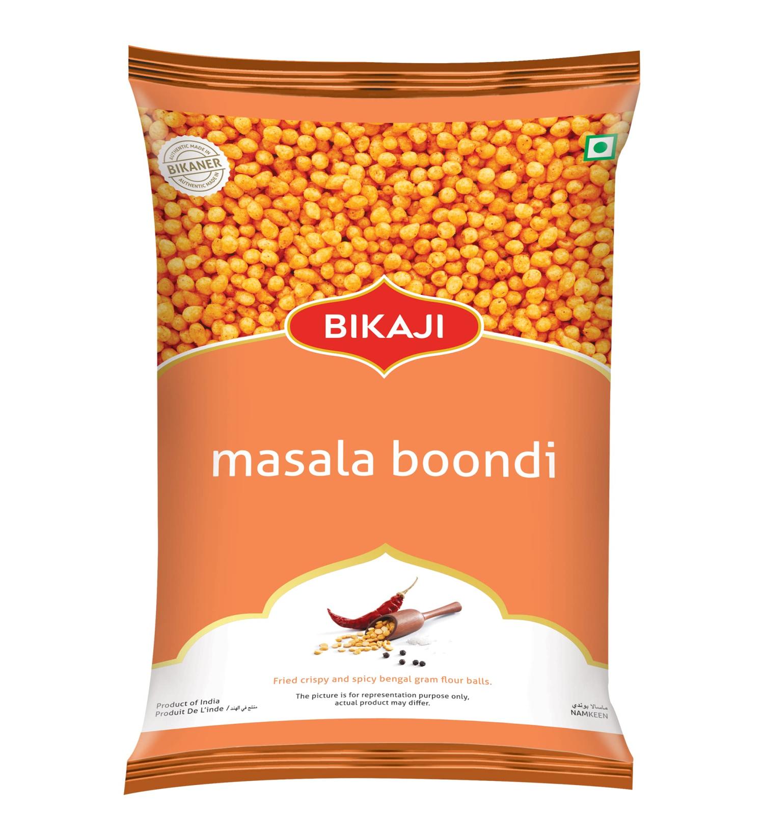 Bikaji Boondi Masala Tikha Namkeen Indian Snack - 6 x 200gm | Authentic Flavor - Buy Online on GoSupps.com