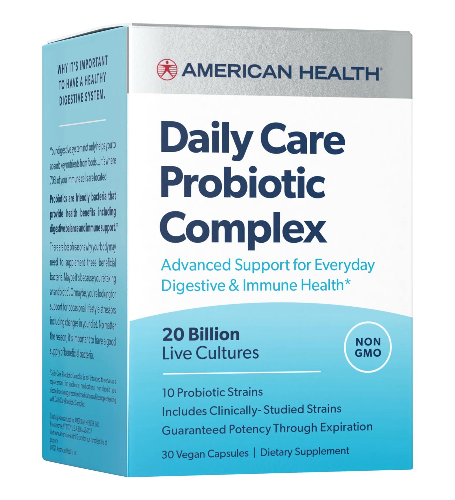 American Health Daily Care Probiotic Complex - 20 Billion CFU, 30 Vegan Capsules - Buy Online on GoSupps.com