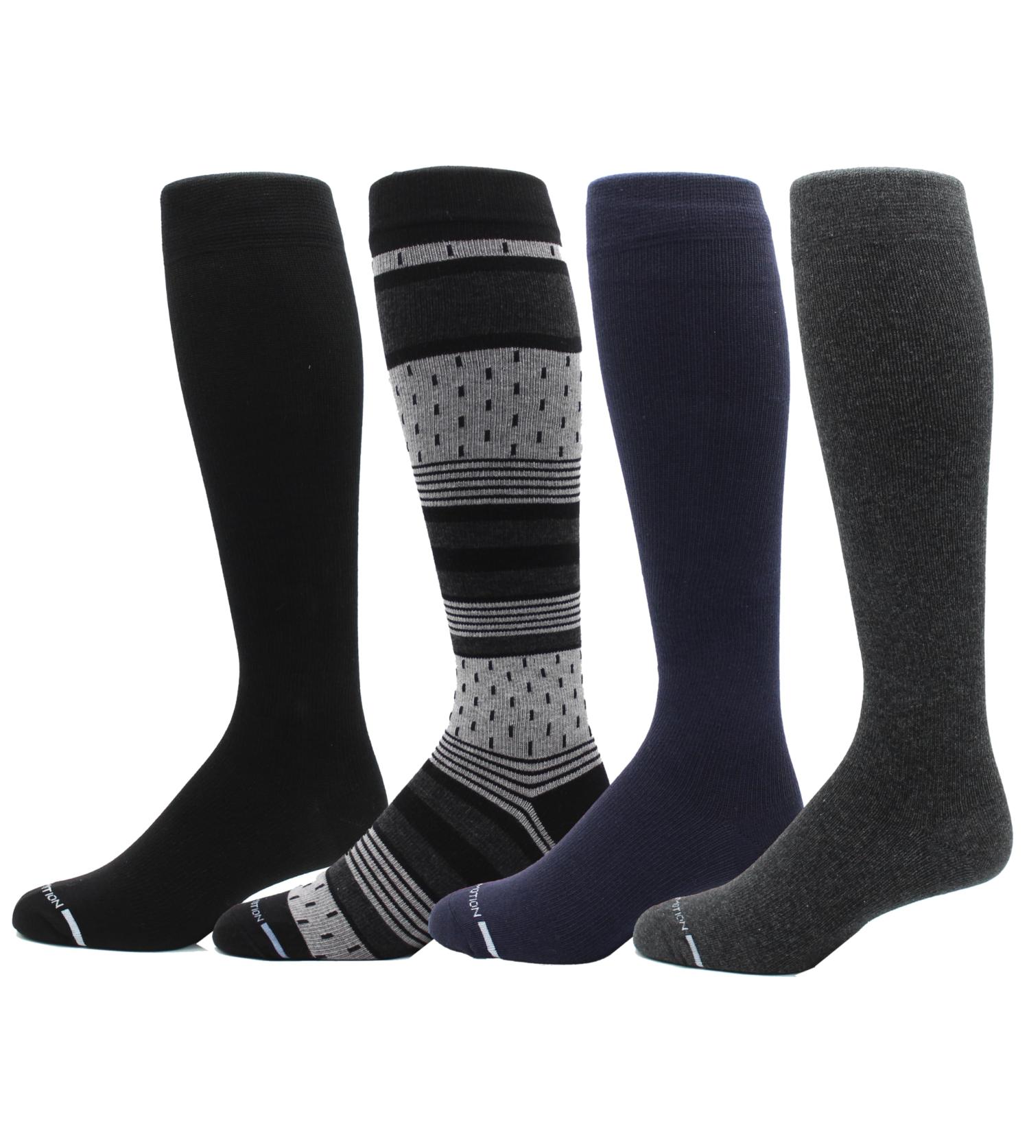 Dr. Motion Men's Therapeutic Compression Knee High Socks - 4 Pairs Graduated Support for Everyday Comfort - Best International Shipping - Buy Online on GoSupps.com