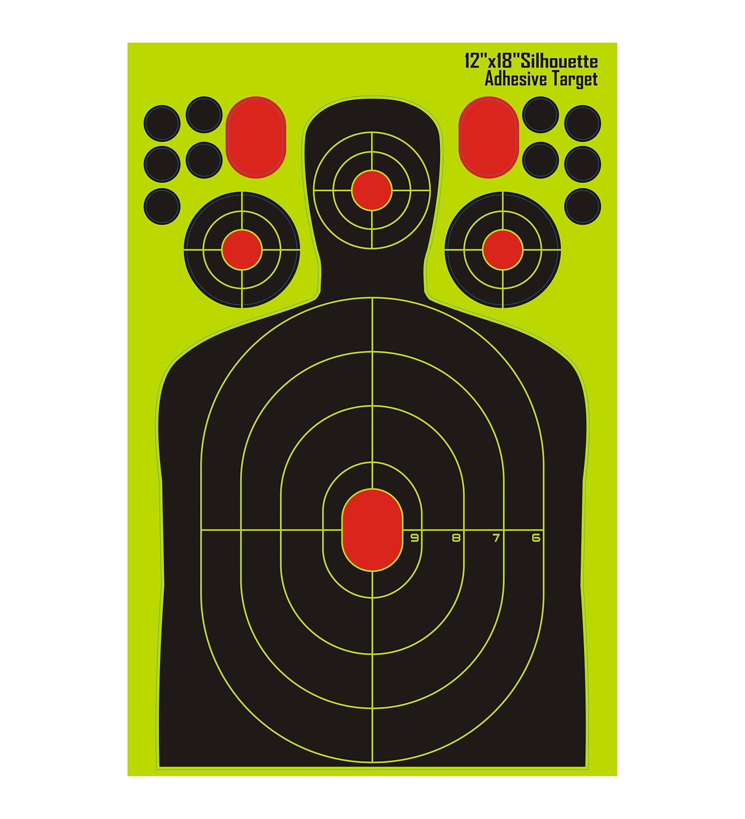 Shooting Targets 12 x 18 inch Splatter Reactive Targets 10 & 20 & 30 & 40 & 60 Pack Silhouette Splatter Target for Rifle,Airsoft,Pistol,BB,Pellet Gun 10pcs