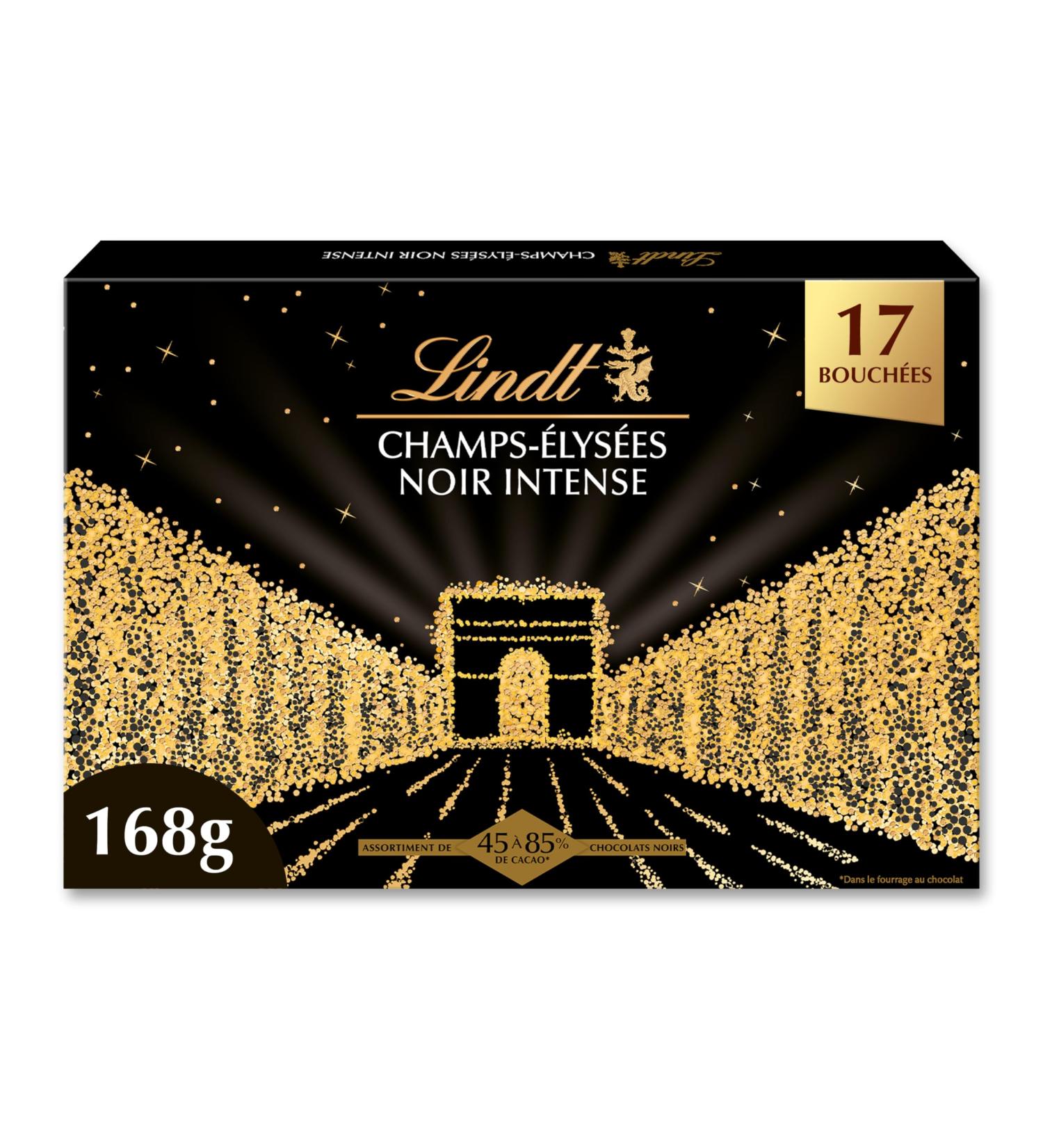 Lindt - Bo te CHAMPS- LYS ES Noir Intense - Assortiment de Chocolats Noirs de 45% 85% de taux de cacao Intenses Croustillants et Onctueux - Id al pour No l 168g - Buy Online on GoSupps.com