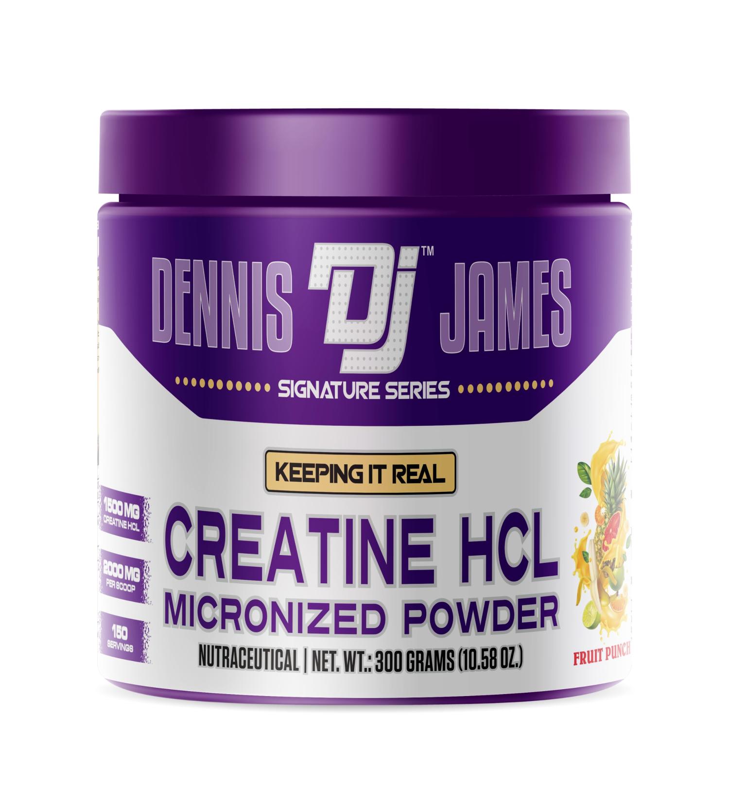 DENNIS JAMES Creatine HCL - Micronized Powder 150 Servings 300g | Fruit Punch Flavor | Premium International Shipping - Buy Online on GoSupps.com