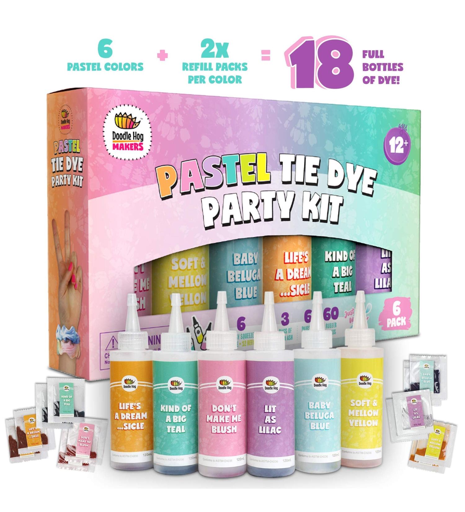 Pastel Tie Dye Kit - DIY Tyedye Kit for Girls and Adults - Pastel Fabric Dye Set - Buy Online on GoSupps.com