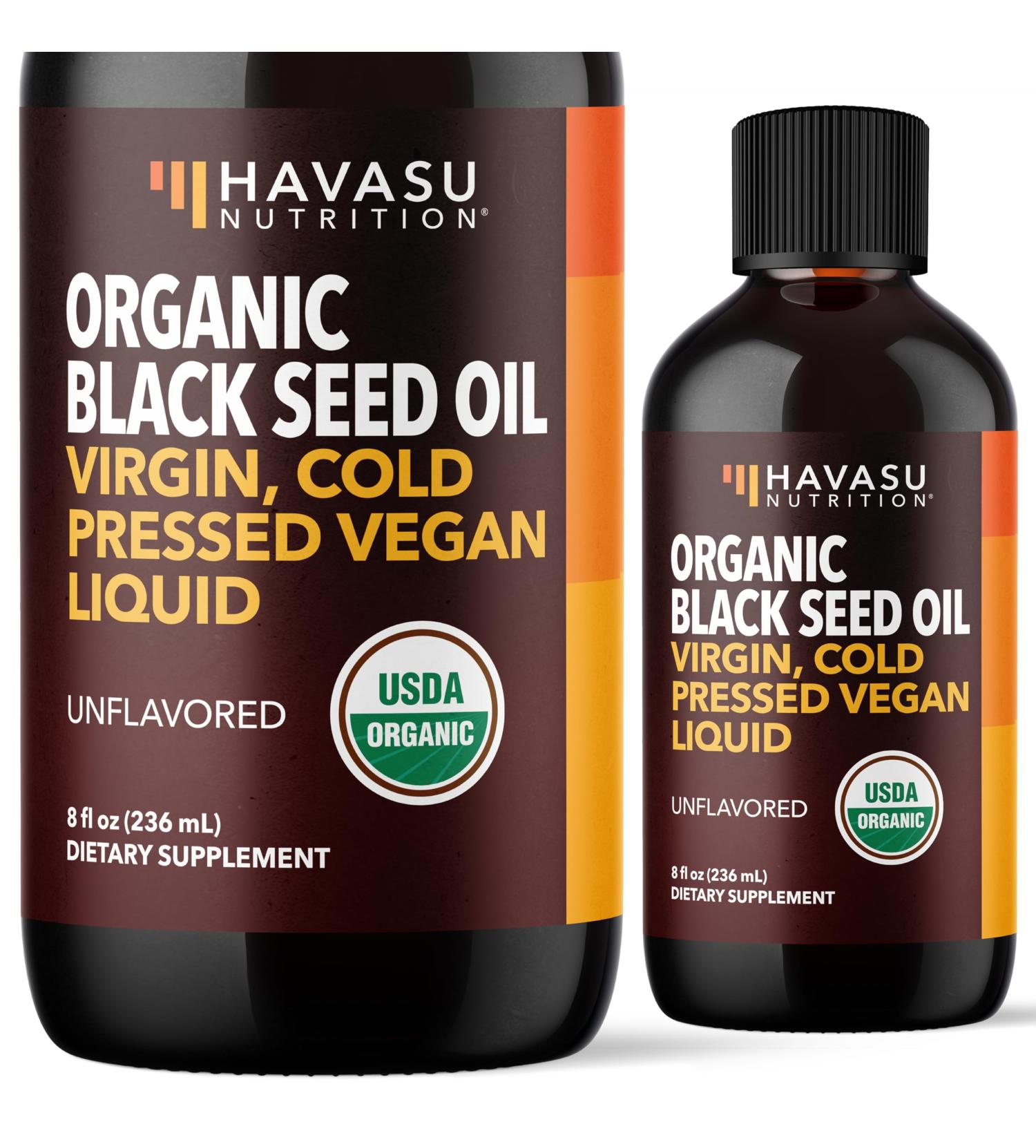 Organic Black Seed Oil Cold Pressed Liquid - Black Cumin Supplement for Immune System Function Digestive Support Hair Nourishment & Overall Health - 8 Fl Oz - Unflavored Non-GMO Vegan Organic Liquid - Buy Online on GoSupps.com