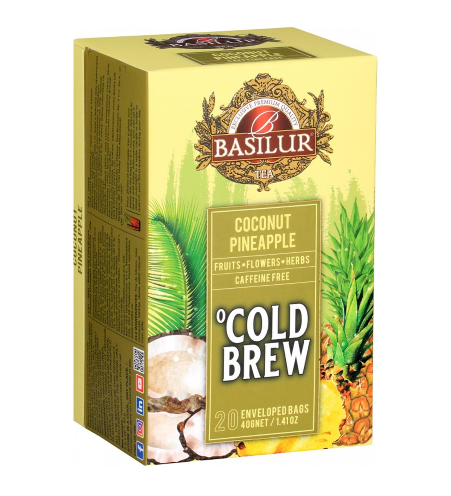 BASILUR Cold Brew - Th fruit d caf in aux ar mes de noix de coco et d'ananas th froid en sachets 20 x 2 g (1) - Buy Online on GoSupps.com