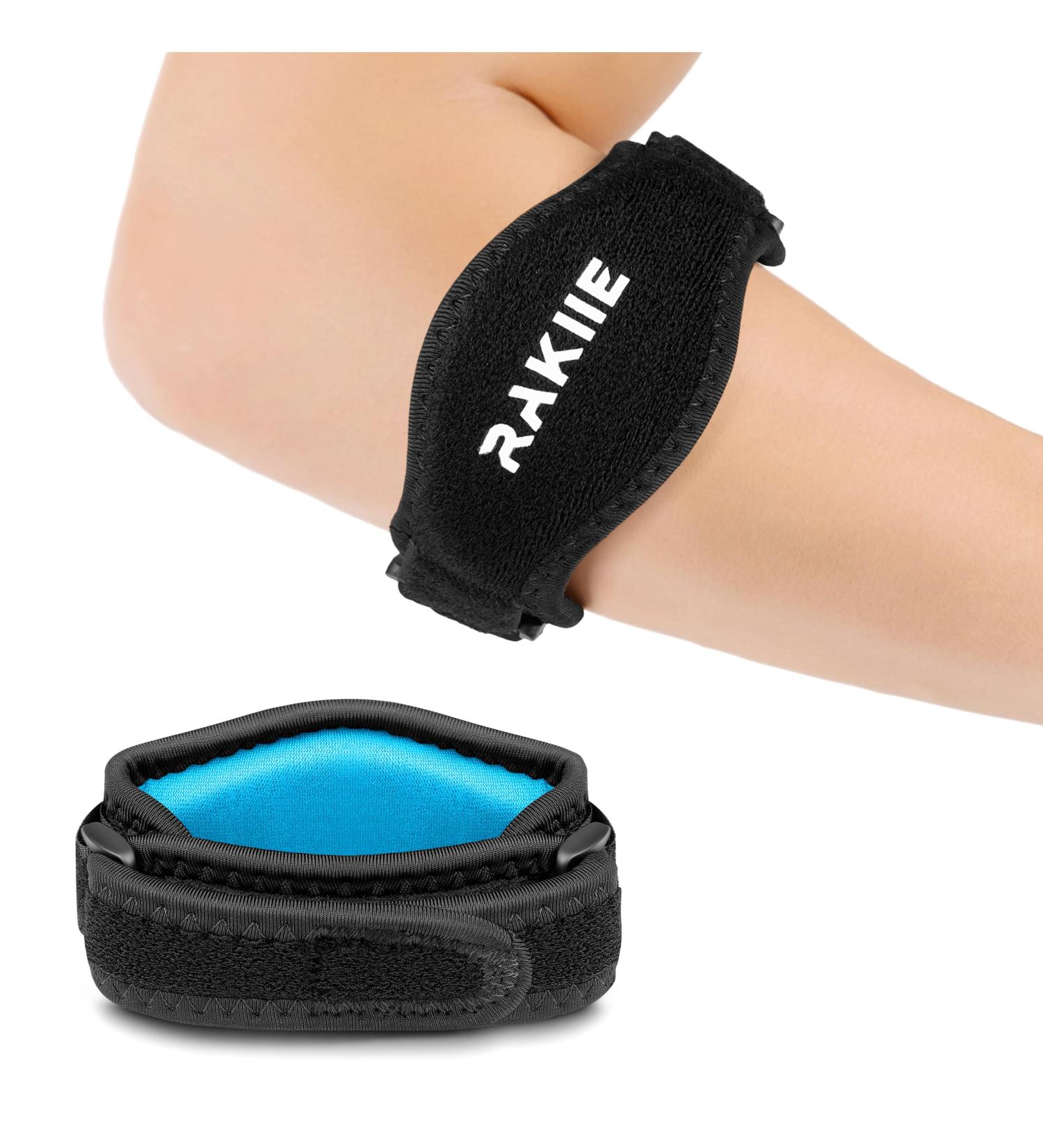 Rakiie Ellenbogen-Bandage for Tendonitis | Adjustable Tennis & Golfer's Elbow Support for Men & Women - Blue - Buy Online on GoSupps.com