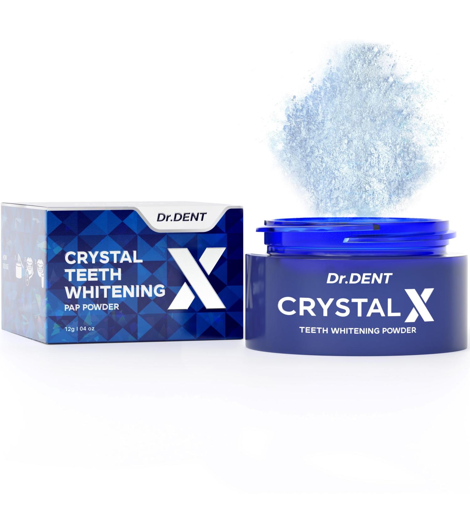 DrDent CrystalX Teeth Whitening Powder 30g - Stain Remover & Plaque Removal for Adults | Sensitive Teeth Oral Care - Buy Online on GoSupps.com