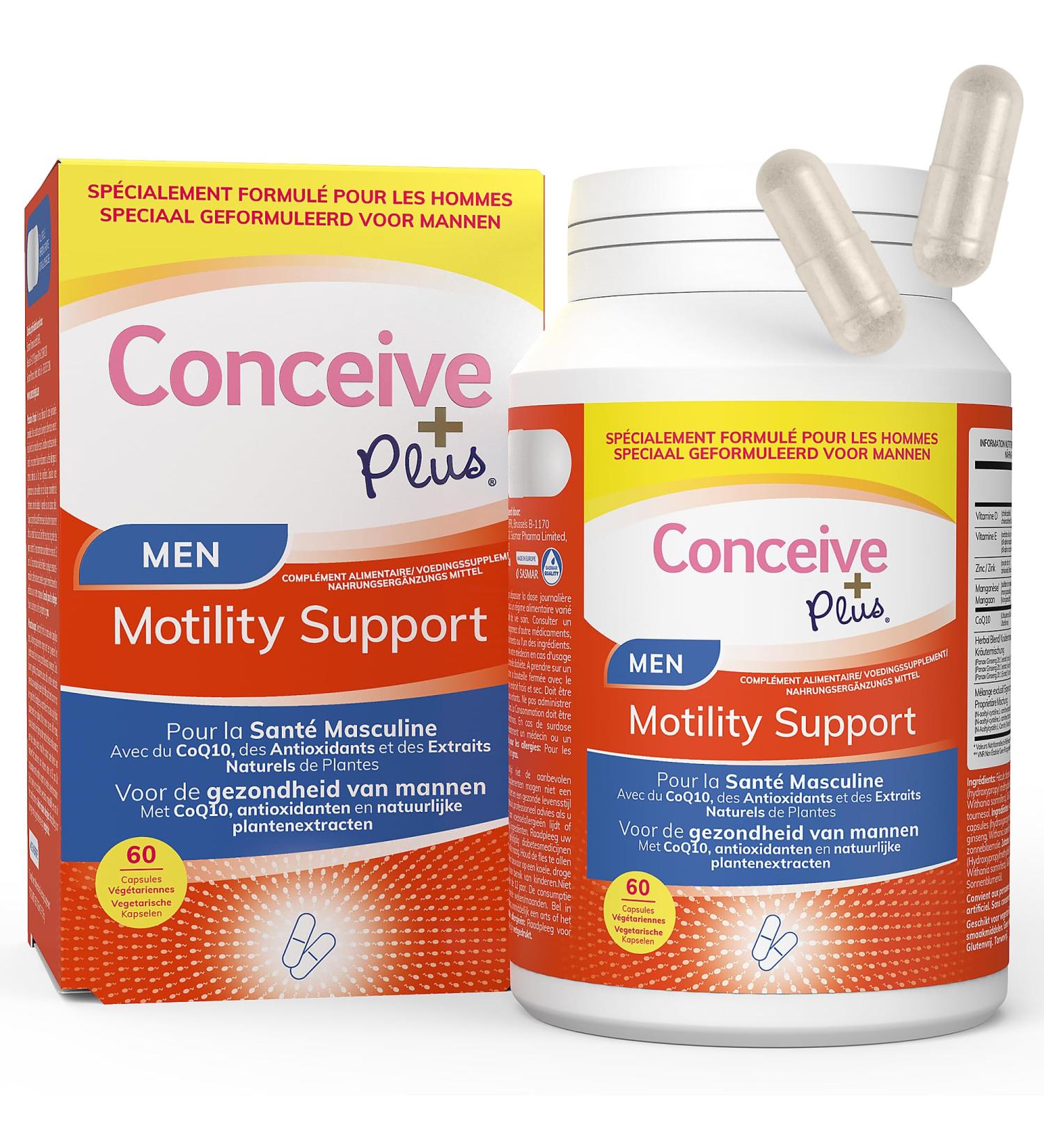 Conceive Plus Mobility Boost for Men Male Fertility Dietary Supplement Vitamin E Zinc Ginseng CoQ10 Increased Count 60 Tablets 30 Day Treatment - Buy Online on GoSupps.com