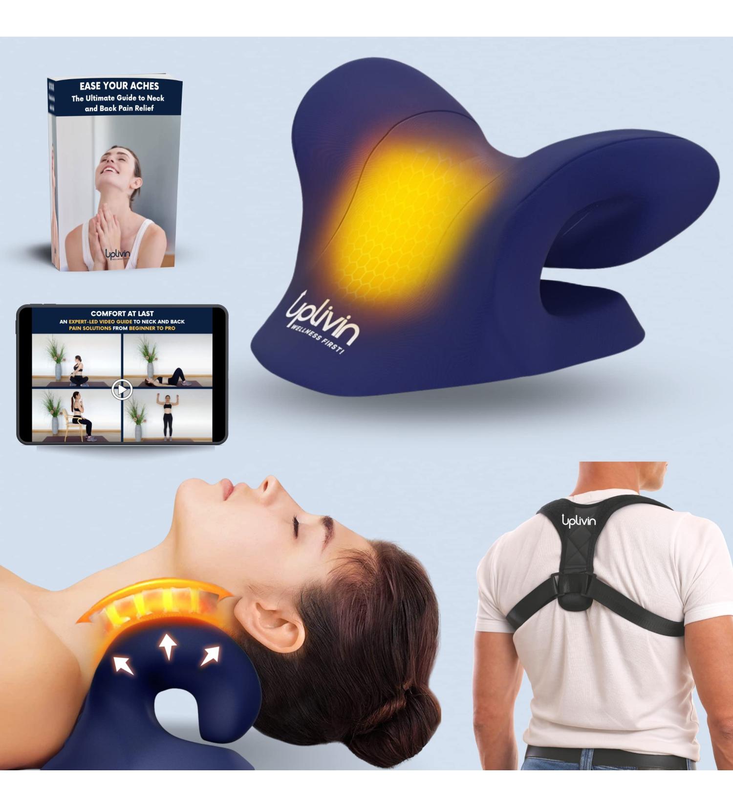 Neck Stretcher with Heat Therapy & Posture Corrector Ebook | Cervical Traction Device for Neck Pain Relief with Heated Pillow | Improve Mobility & Confidence - Buy Online on GoSupps.com