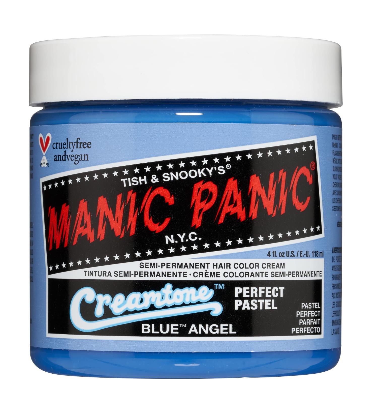 Manic Panic Blue Angel Hair Dye - Semi-Permanent Light Sky Pastel Blue Color - 4 Fl Oz - Vegan & Ammonia-Free - Buy Online on GoSupps.com