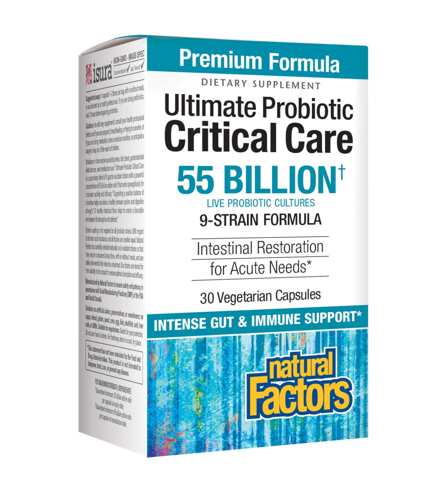 Natural Factors Ultimate Probiotic Critical Care 55 Billion CFU - 30 Veg Capsules - Buy Online on GoSupps.com