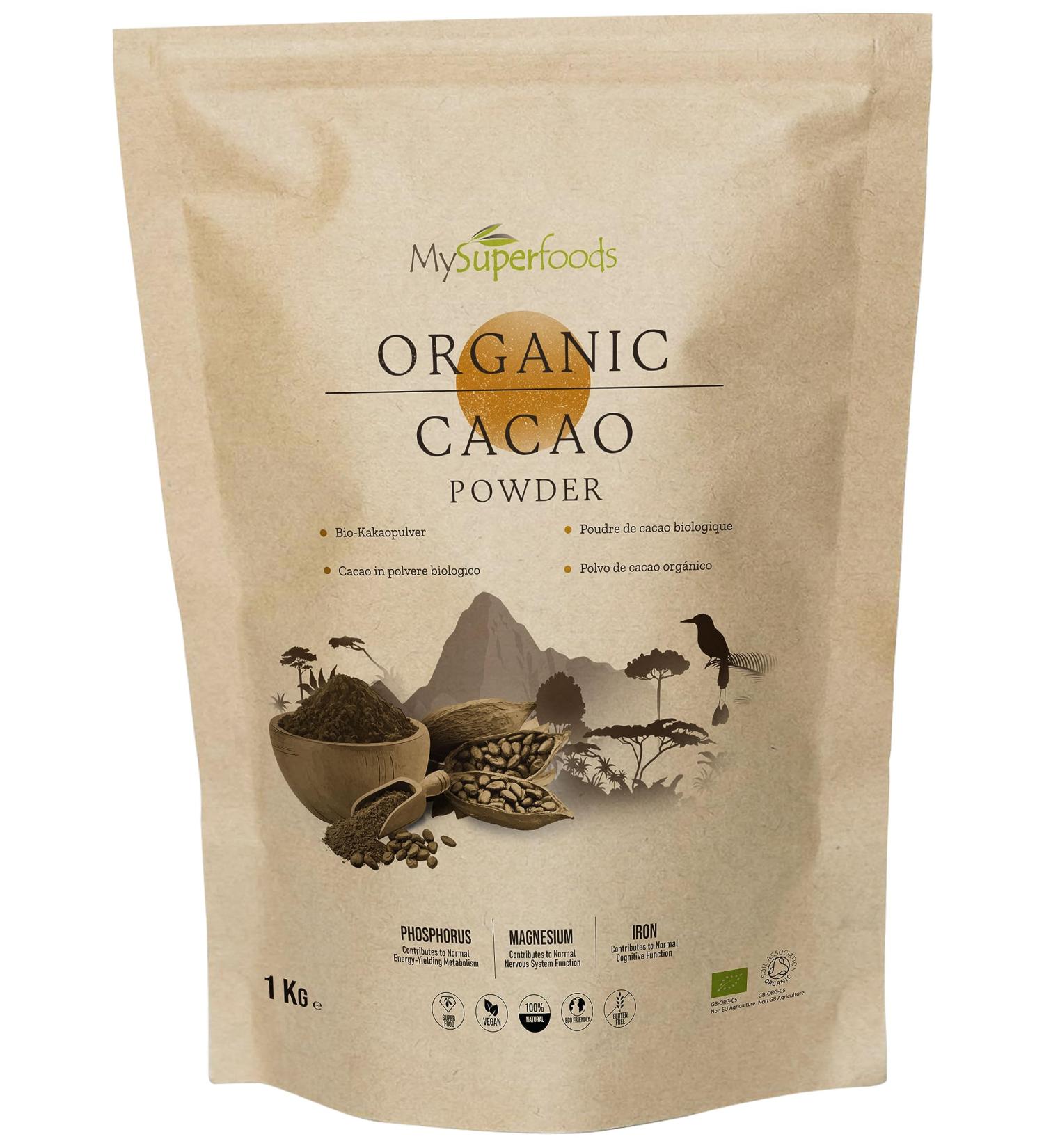 Organic Cacao Powder 1kg - Natural Potassium Source - MySuperfoods - Buy Online on GoSupps.com