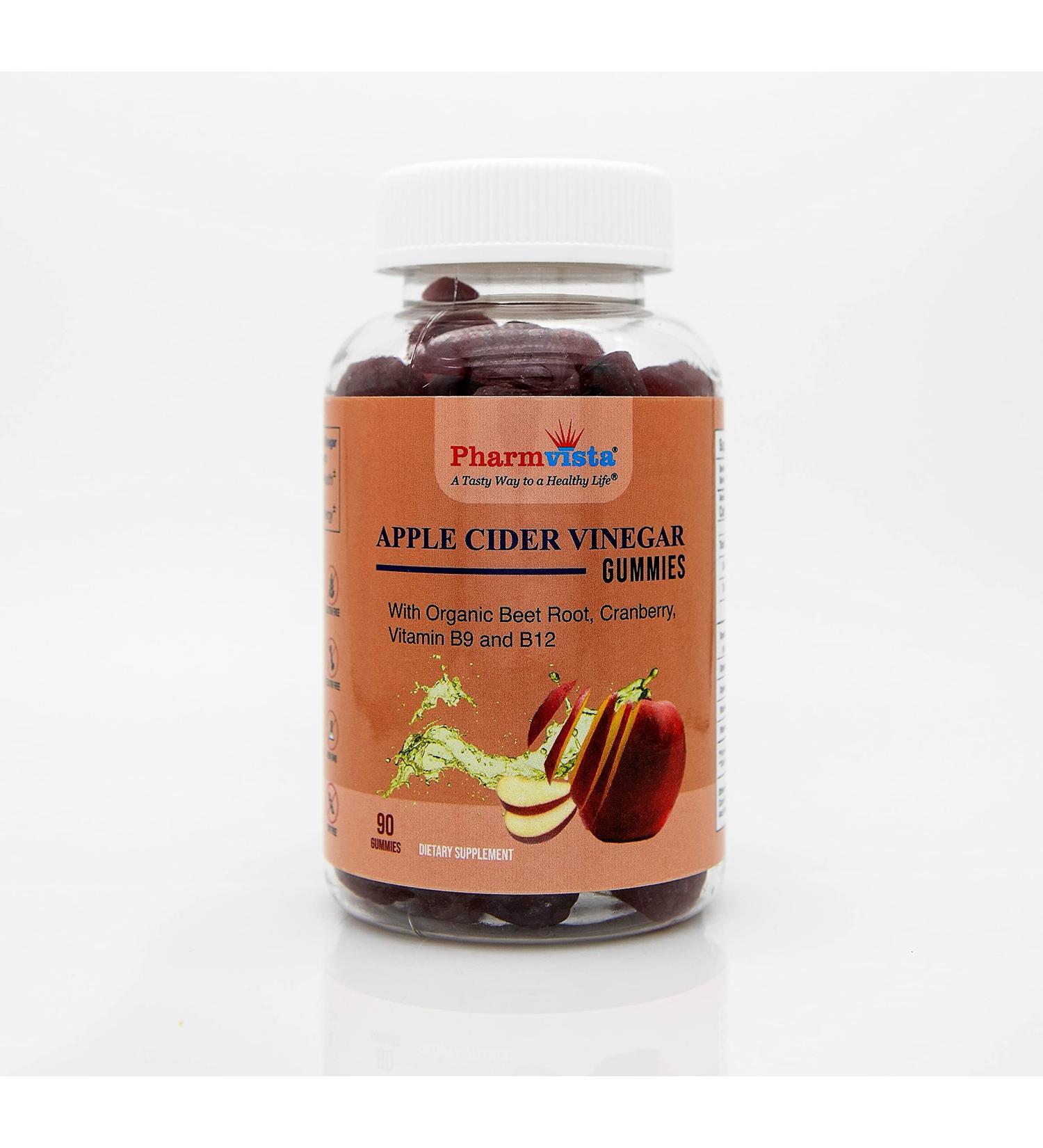 Pharmvista Apple Cider Vinegar Gummies - Energy & Digestive Health Support - Made in USA - 90ct - Buy Online on GoSupps.com