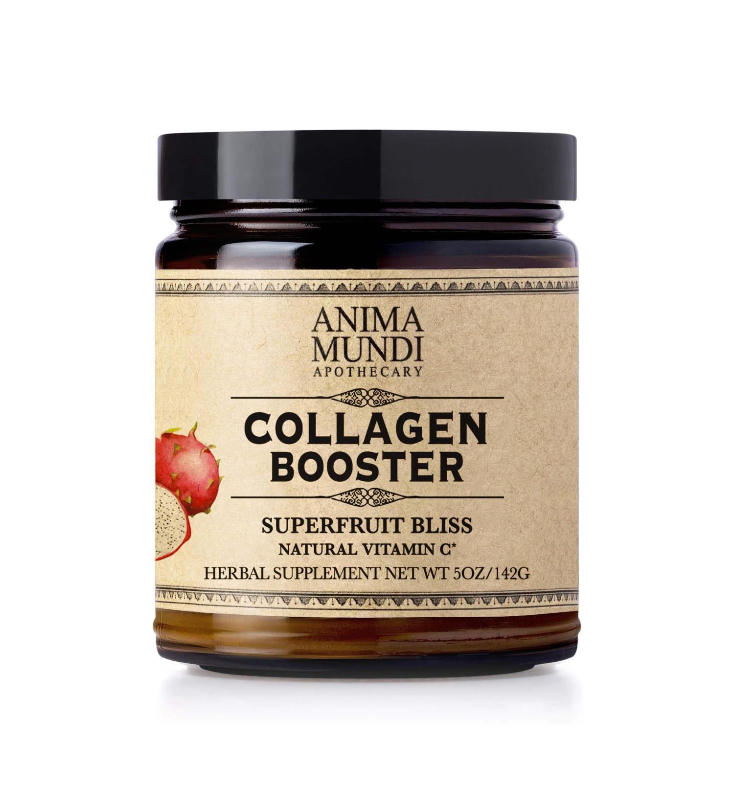 Anima Mundi Apothecary Vegan Collagen Booster Powder, Superfruit Bliss - Beauty Supplement for Skin, Hair & Nails - Collagen Support Powder for Glowing Skin - Easy Drink Mix-in (5oz) Super-Fruit Bliss - Buy Online on GoSupps.com