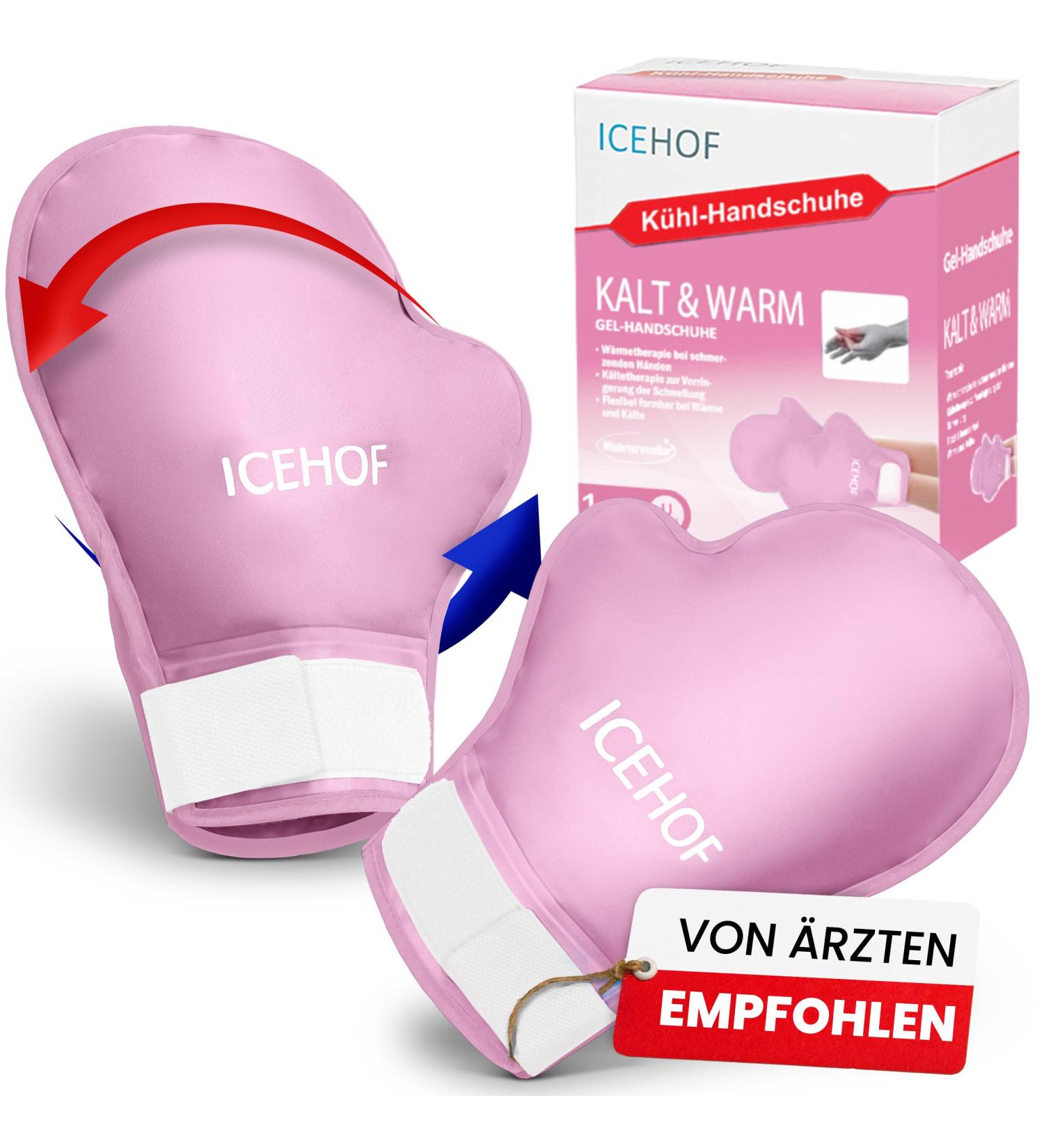 IceHOF Cooling Gloves - Gentle Fabric Gel Gloves for Chemo & Rheumatism Relief | Pink Ice Cooling Gloves for Hands & Fingers | 2-Pack - Buy Online on GoSupps.com