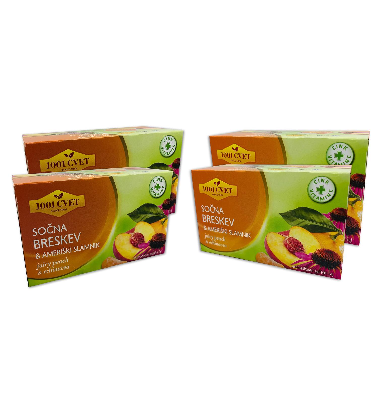  UPSY Alpine Fruit Tea - Best Aromatic Herbal Tea with Peach and Zinc Flavor - 4 packs of 20 bags (80 tea bags) (green tea peach juice with zinc - 80 bags) - Buy Online on GoSupps.com