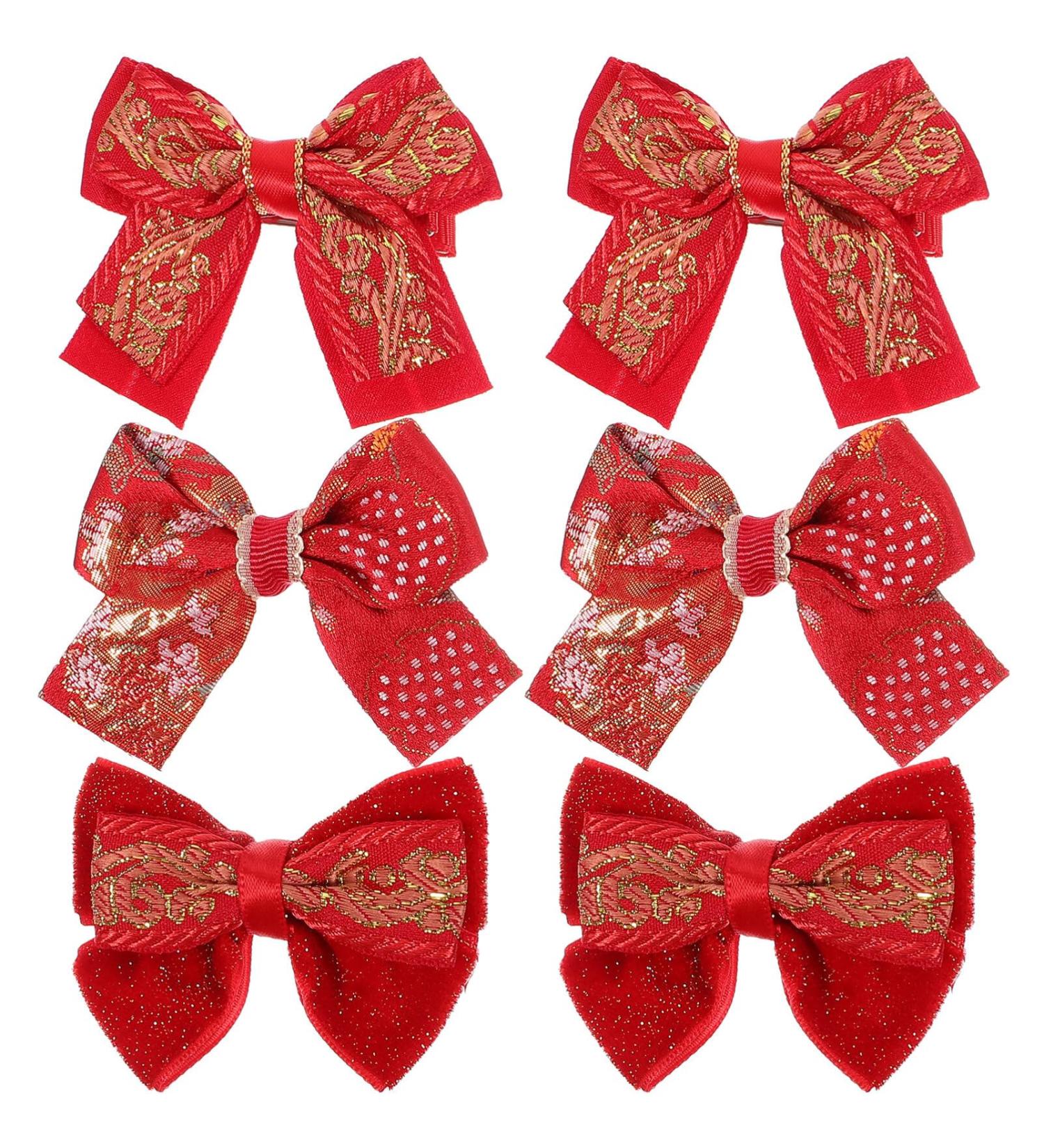 Beaupretty 3 Pairs Bow Hairpin Traditional Chinese Hair Clips Decorative Hair Clips Chinese New Year Hair Clips Hair Barrettes Tiara Hair Bow for Little Girl Fabric Pair Clip Child Flash - Buy Online on GoSupps.com