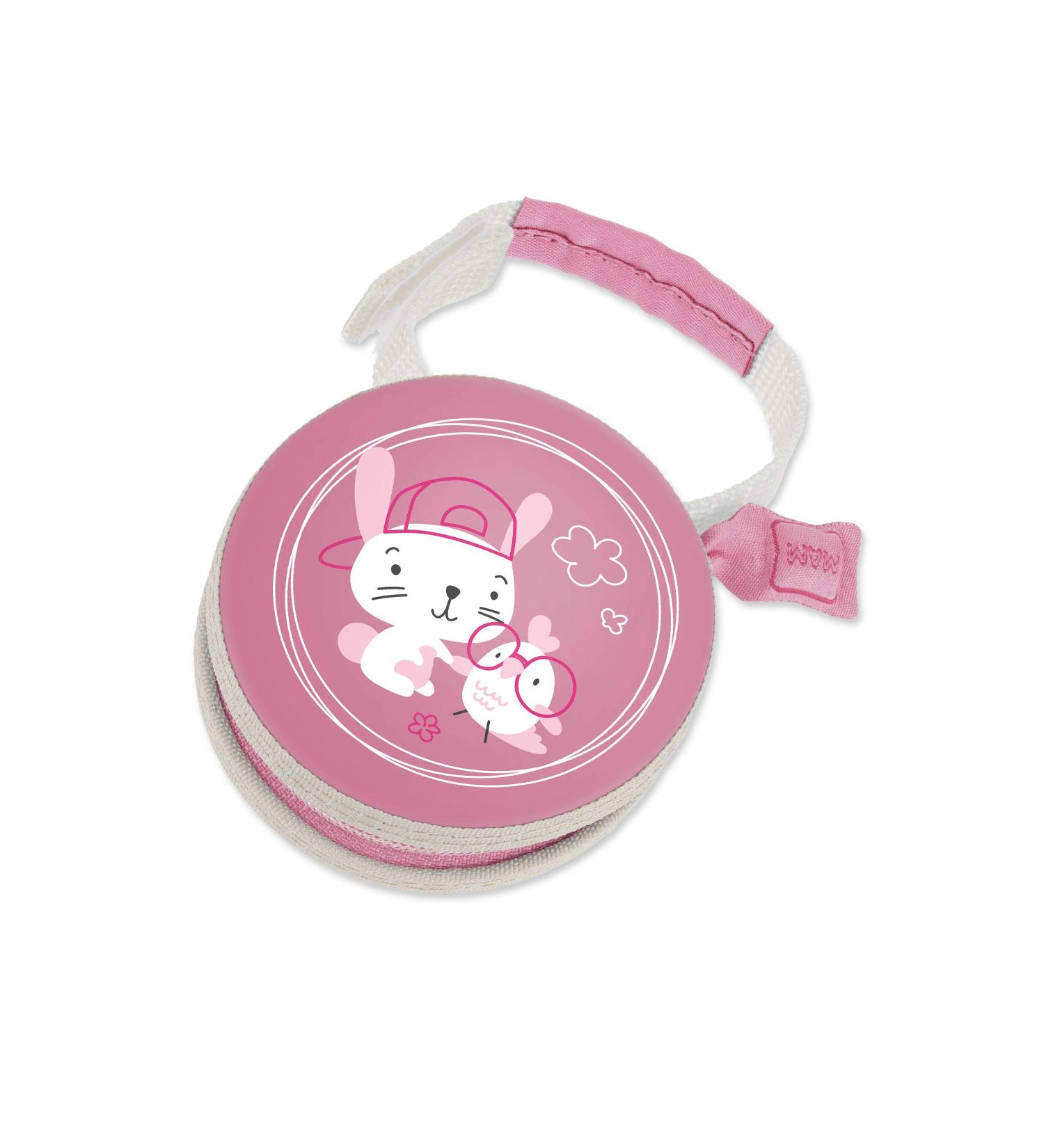 MAM POD Pacifier Pocket - Pink Rabbit | Store 2 Pacifiers with Velcro Fastener - Practical & Stylish for Parents - Buy Online on GoSupps.com