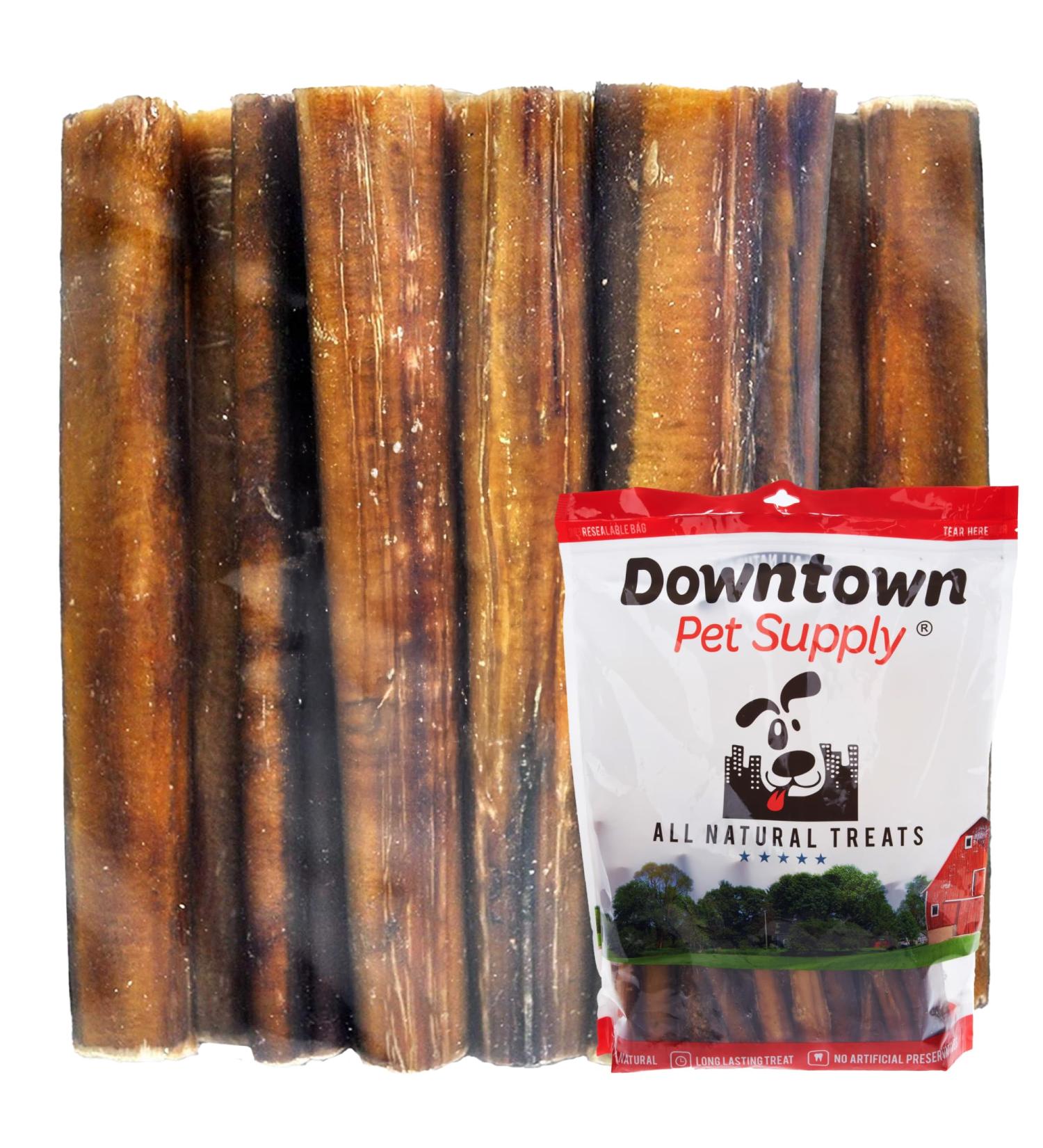 Downtown Pet Supply Bully Sticks for Dogs (12" 24-pack Jumbo) Non-GMO Grain Free Rawhide Free Dog Chews Long Lasting Pizzle Sticks - Low Odor Bully Sticks for Large Dogs - Buy Online on GoSupps.com