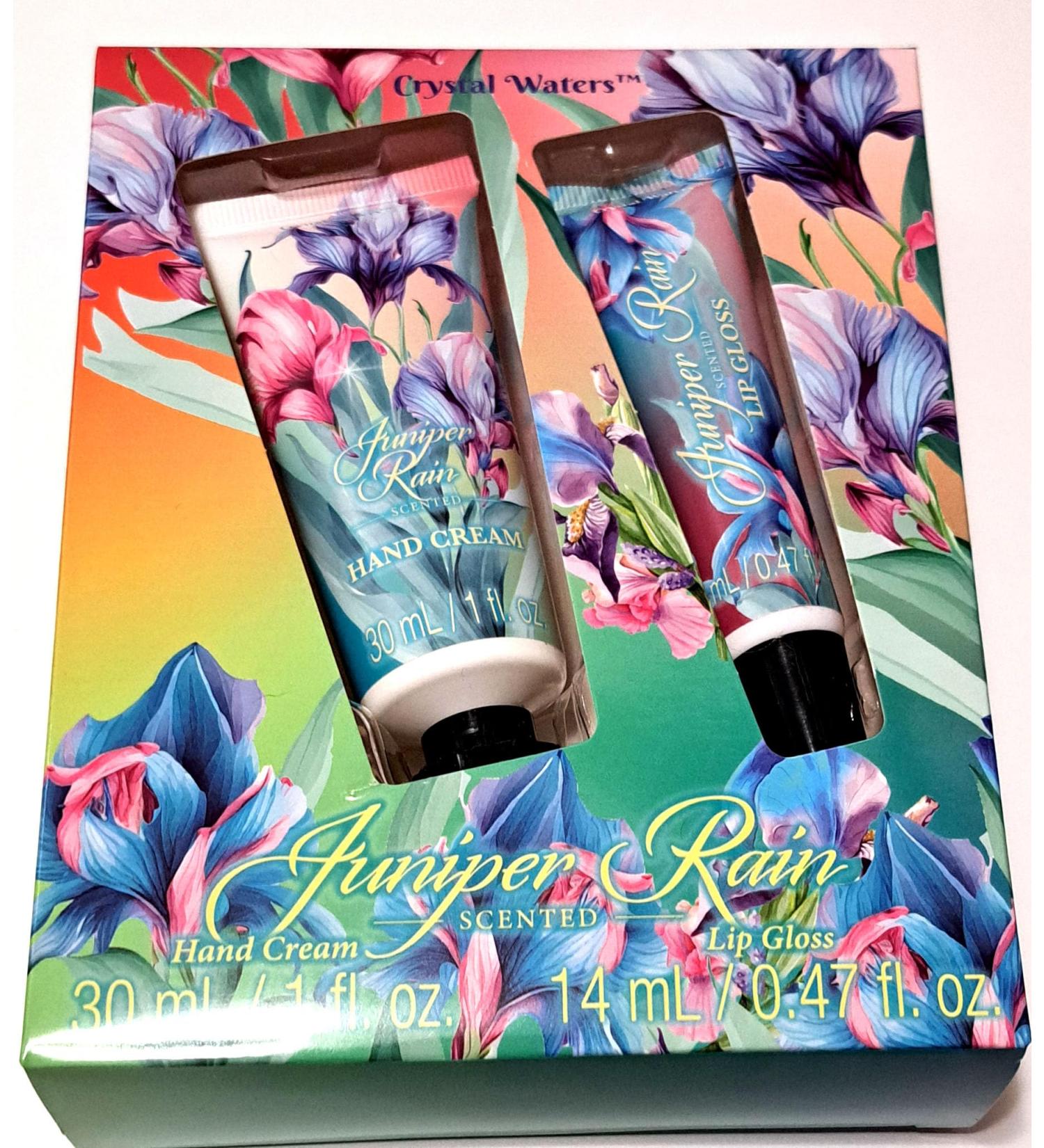 Cristal Waters Hand Cream & Lip Gloss - Juniper Rain 30ml/1fl oz (Set of 2 Pack)