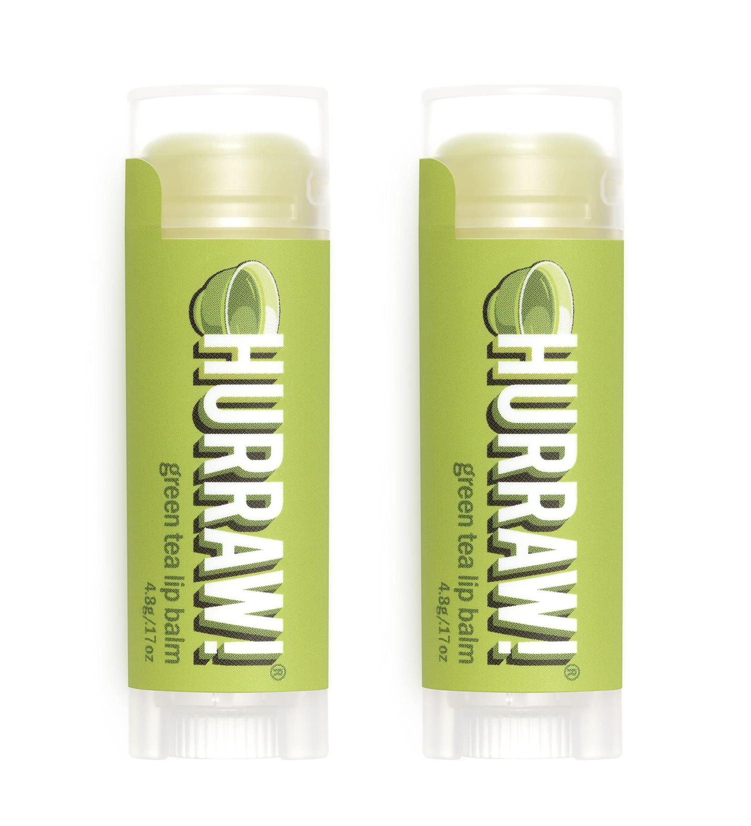 Hurraw! Green Tea Lip Balm 2 Pack: Organic Certified Vegan Cruelty and Gluten Free. Non-GMO 100% Natural Ingredients. Bee Shea Soy and Palm Free. Made in USA - Buy Online on GoSupps.com