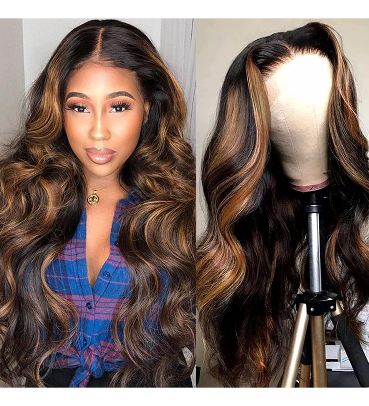 Ownmehair 20 Inch FB30 Balayage 360 Body Wave Lace Front Human Hair Wig - 180% Density - Buy Online on GoSupps.com
