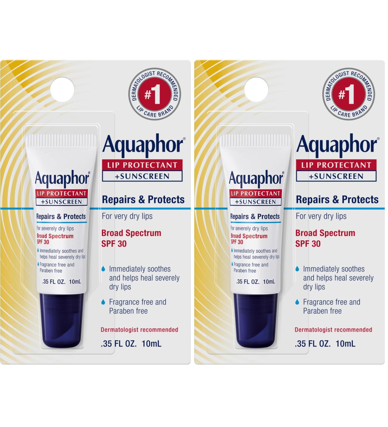 Aquaphor Lip Balm Lip Repair SPF 30 | Lip Protectant | 0.35 Oz Tube | Pack of 2 Strawberry 35 Fl Oz Tube (Pack of 2) - Buy Online on GoSupps.com