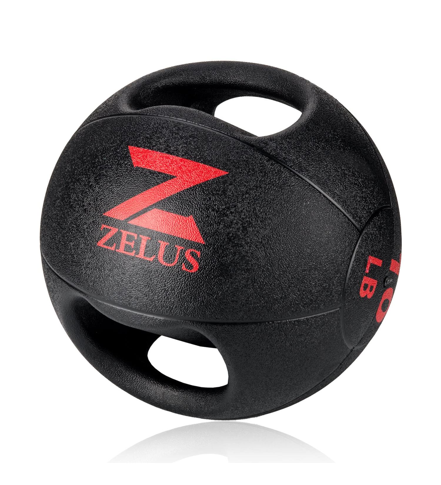 ZELUS 10lb Medicine Ball with Dual Grip for Strength Training Core Workouts - Buy Online on GoSupps.com