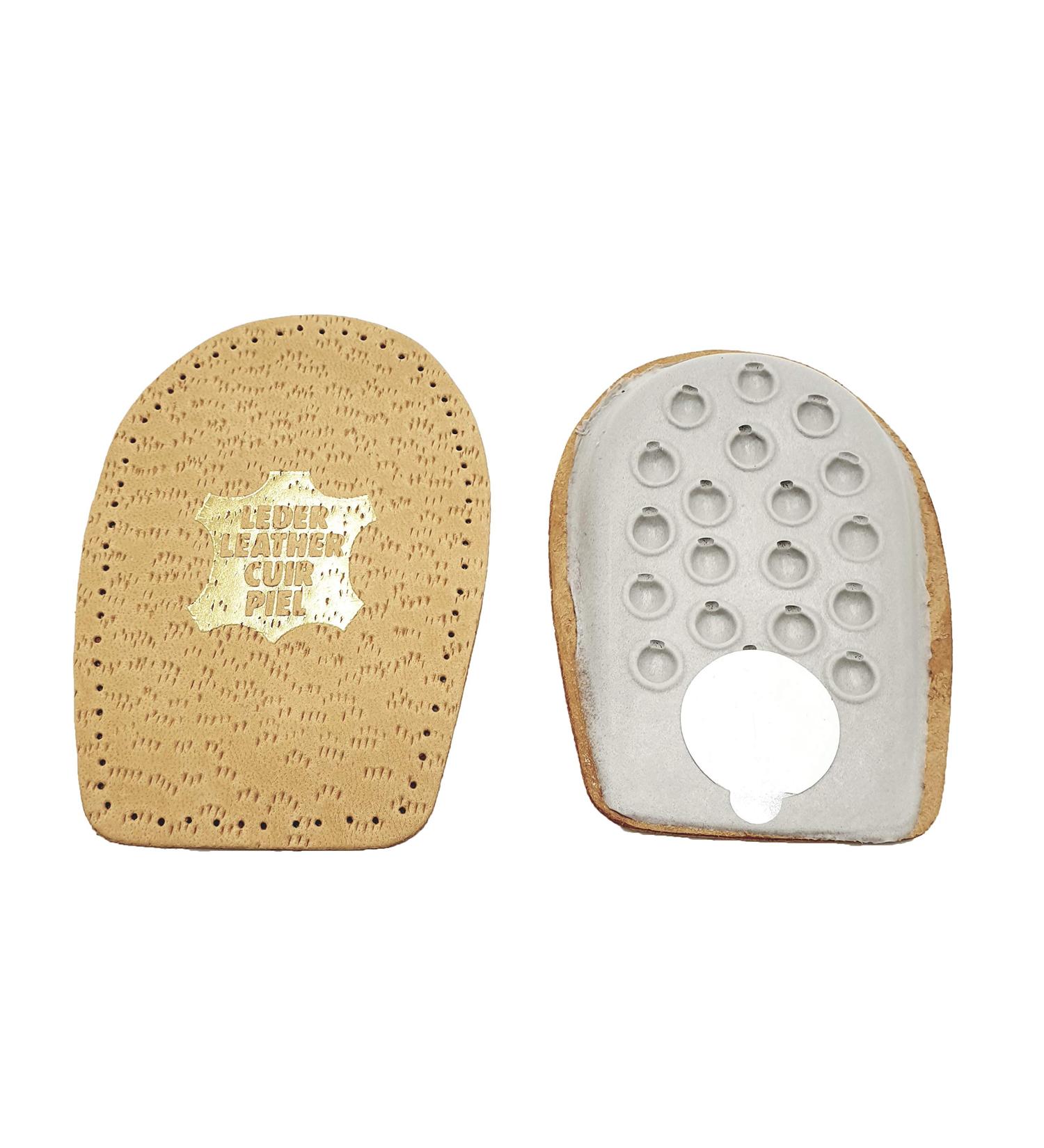 pair of Rema heel cushions made of genuine sheep leather - Made in Germany Medium Light Brown