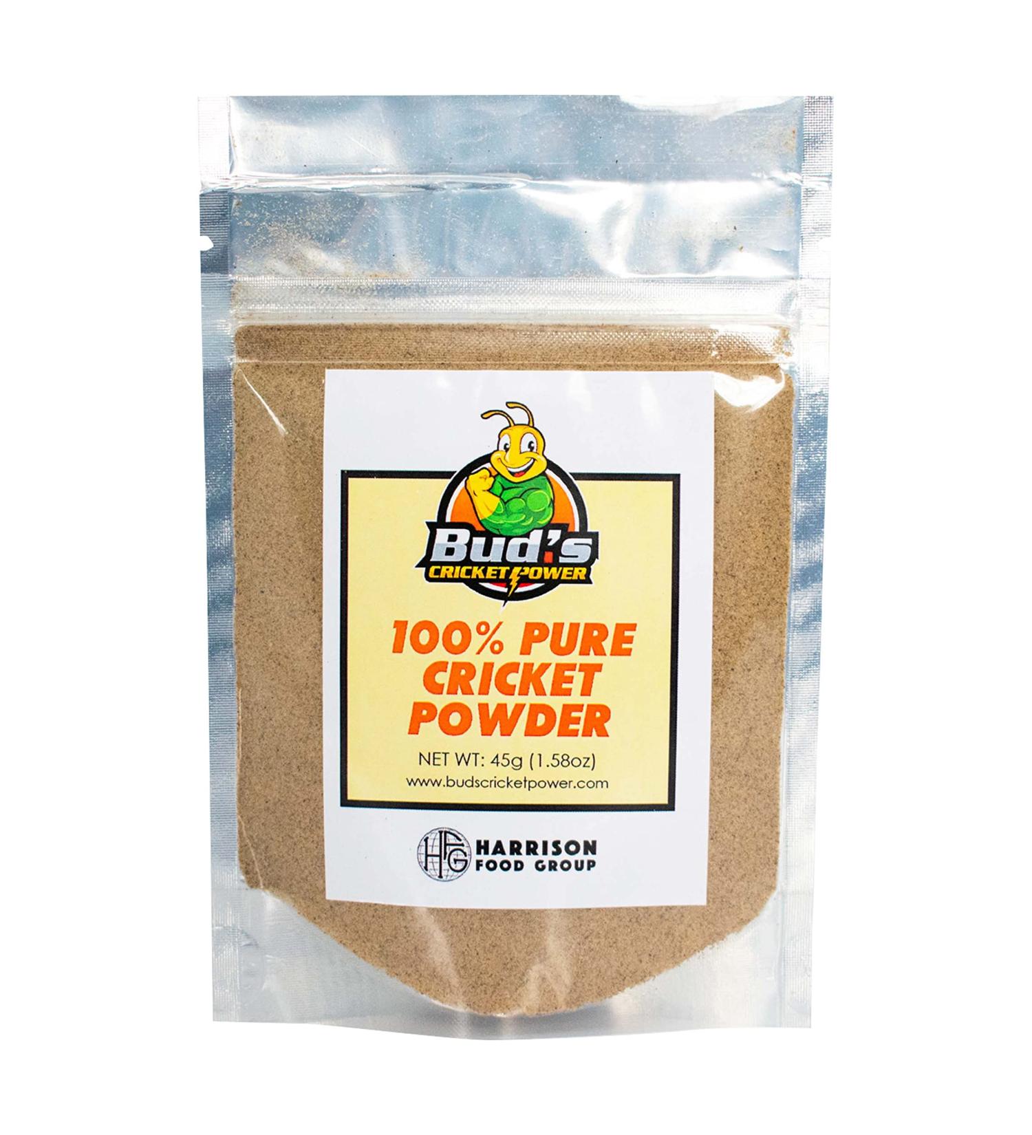 Bud s Cricket Protein Powder - 100% Pure Cricket Powder Gluten-Free Dairy-Free High Protein Flour Substitute Excellent Source of Vitamin B12 Omega-3 Fiber Amino Acids Calcium & Iron (45g)