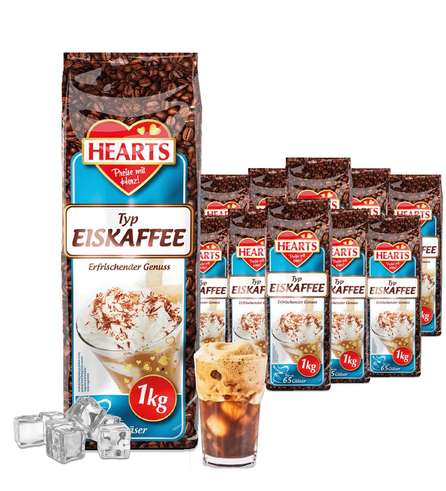 HEARTS 20 x 1kg Boxes Iced Coffee Powder Perfect for Business Customers - Summer Coffee Powder Quick Brew Ice Coffee Frappe Art Summer Drink with Fun - Buy Online on GoSupps.com